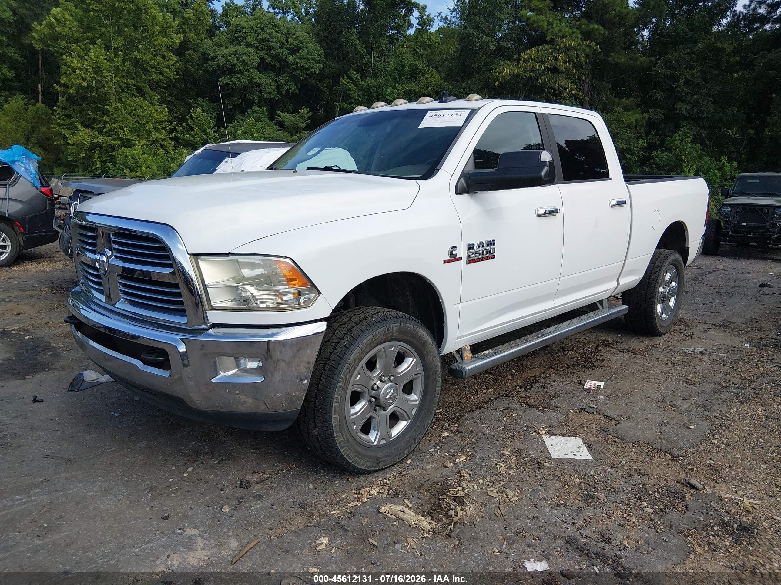 2014 Ram 2500 Big Horn White vin: 3C6UR5DL5EG158305