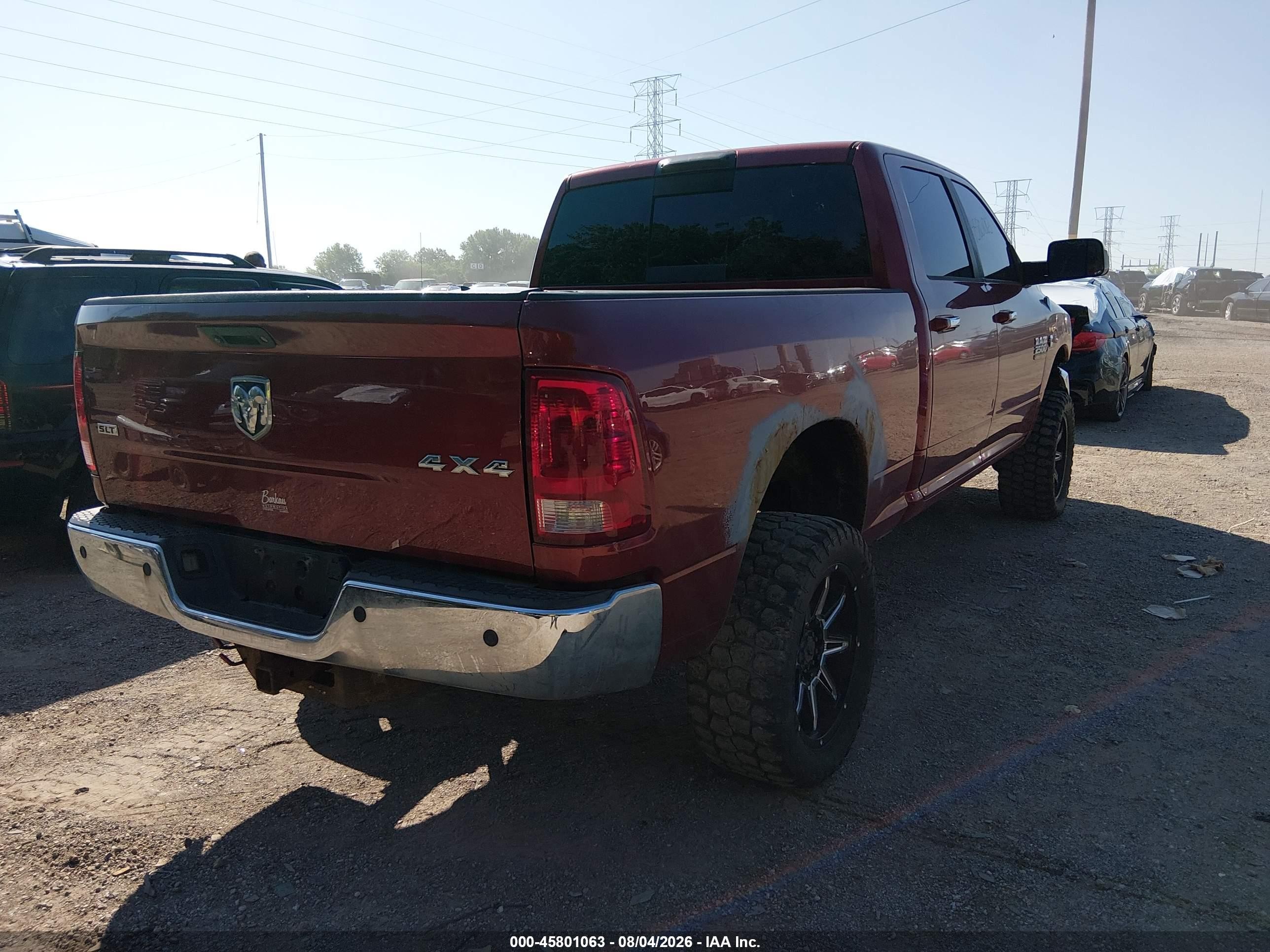 2013 Ram 2500 Slt Красный vin: 3C6UR5DL8DG543288