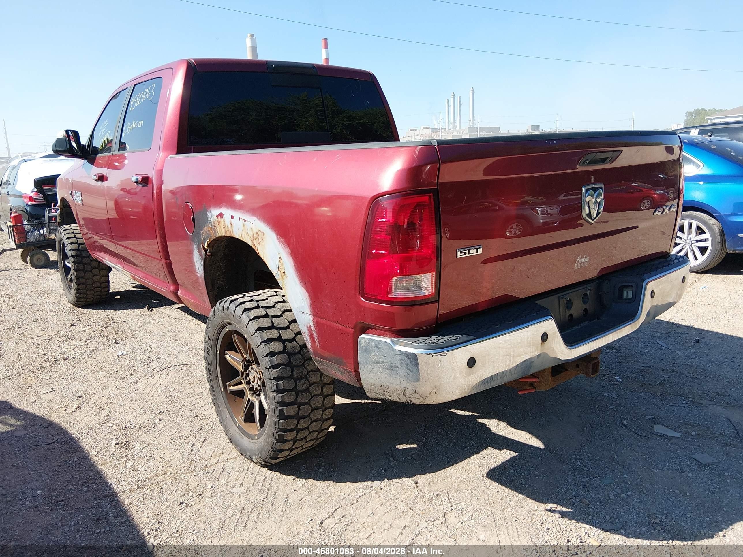 2013 Ram 2500 Slt Красный vin: 3C6UR5DL8DG543288