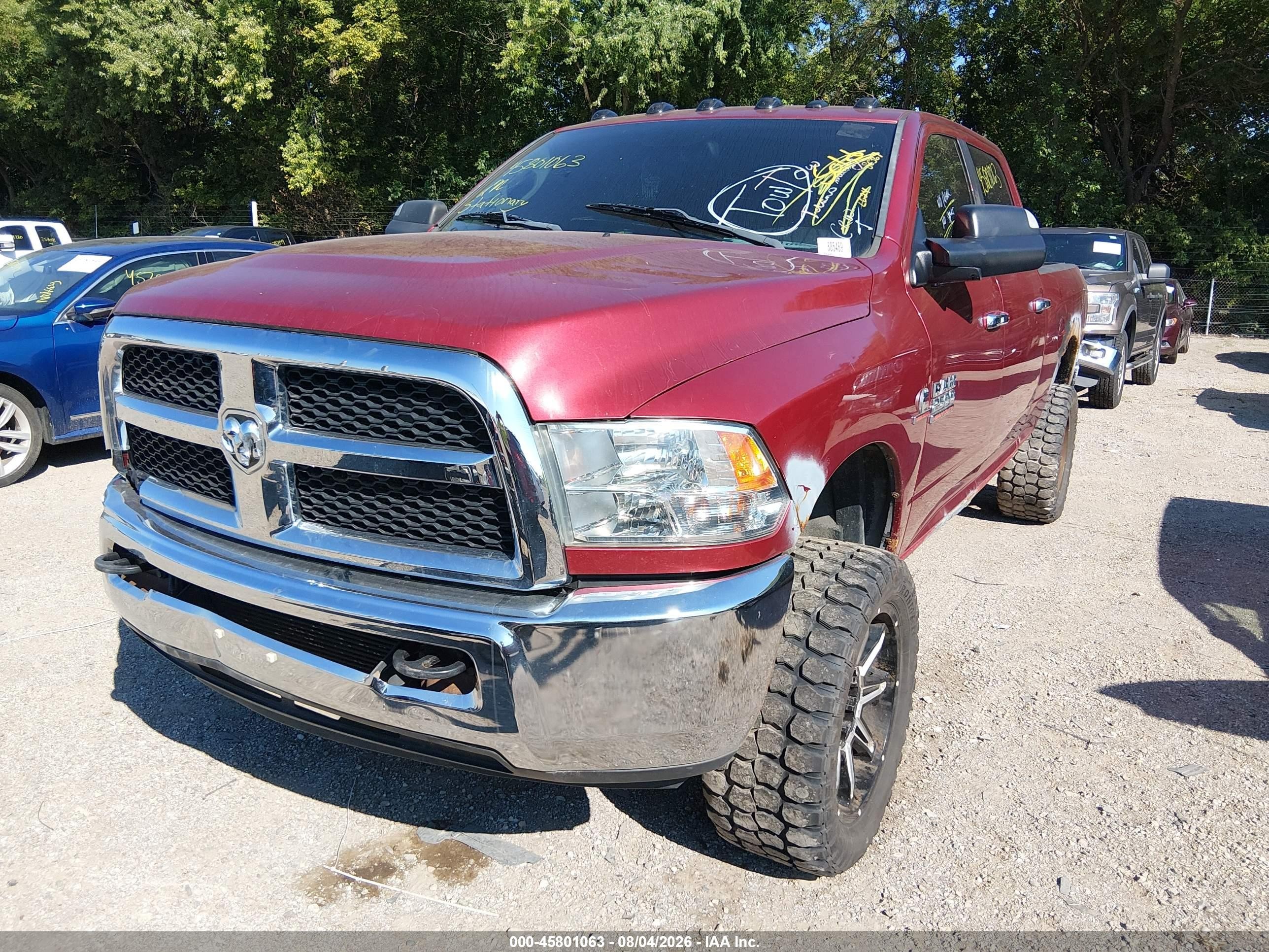 2013 Ram 2500 Slt Красный vin: 3C6UR5DL8DG543288