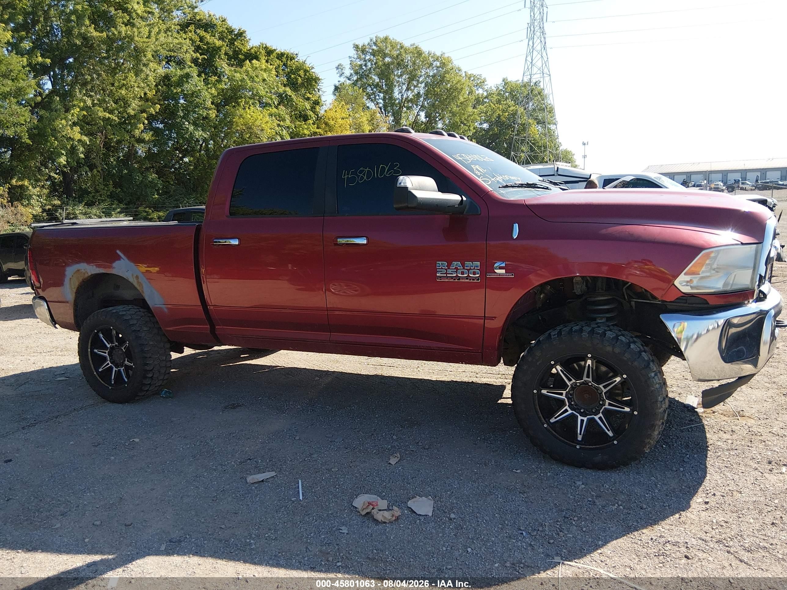 2013 Ram 2500 Slt Красный vin: 3C6UR5DL8DG543288