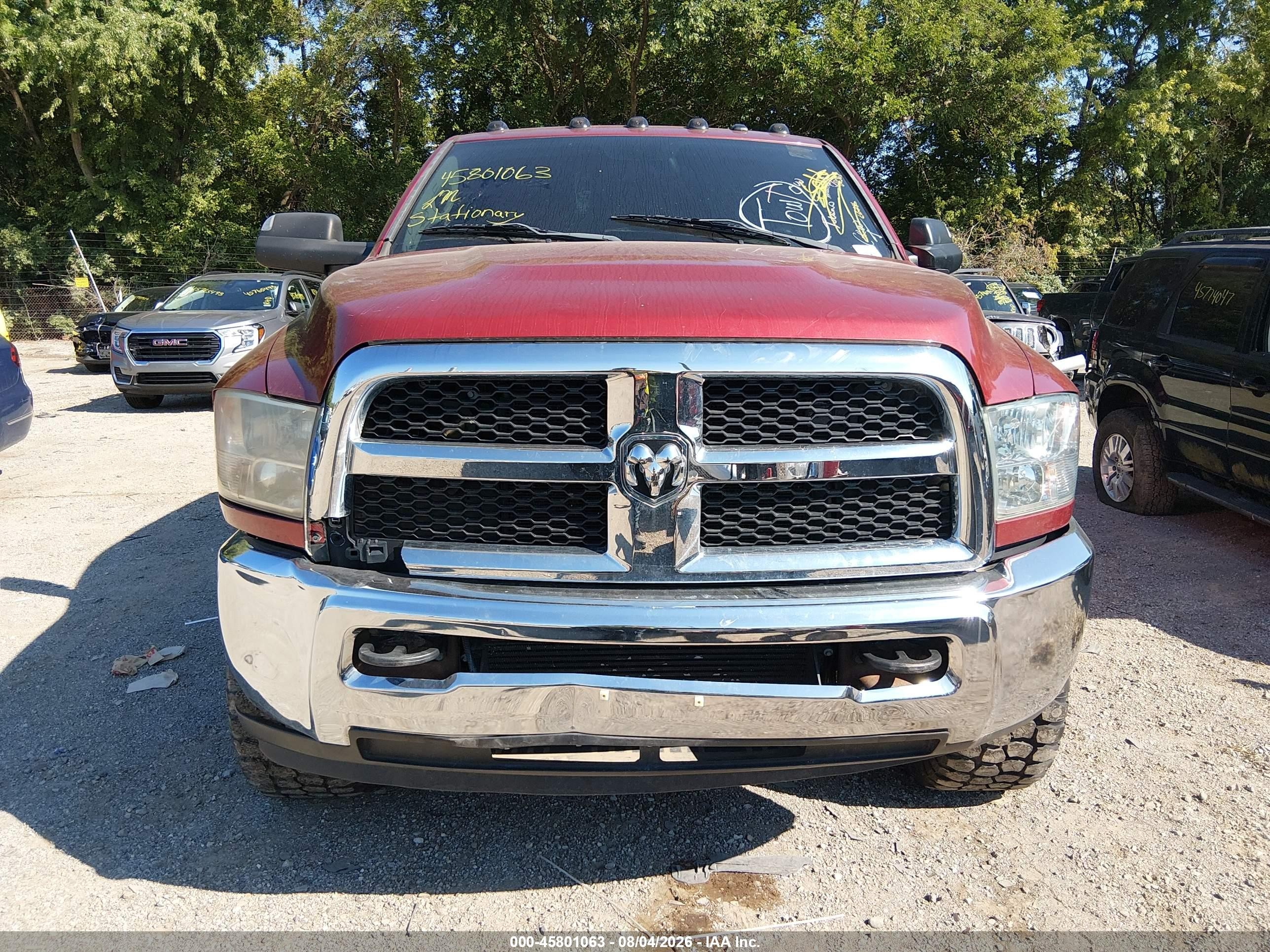 2013 Ram 2500 Slt Красный vin: 3C6UR5DL8DG543288