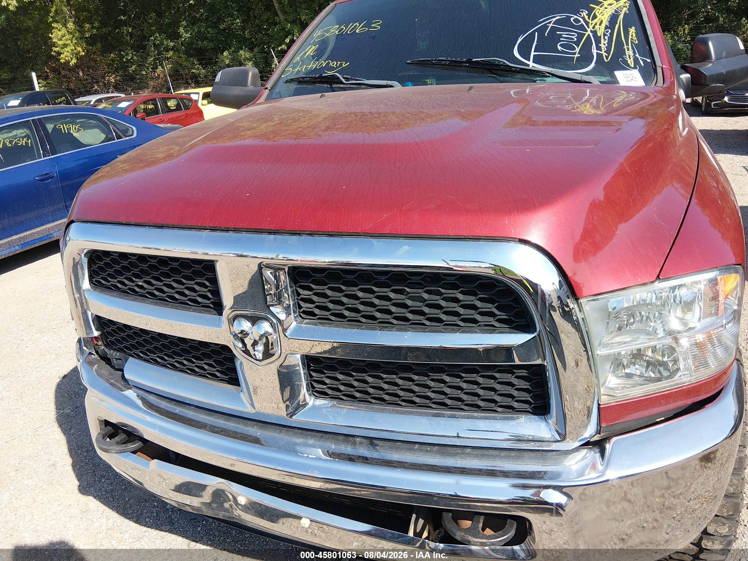 2013 Ram 2500 Slt Красный vin: 3C6UR5DL8DG543288