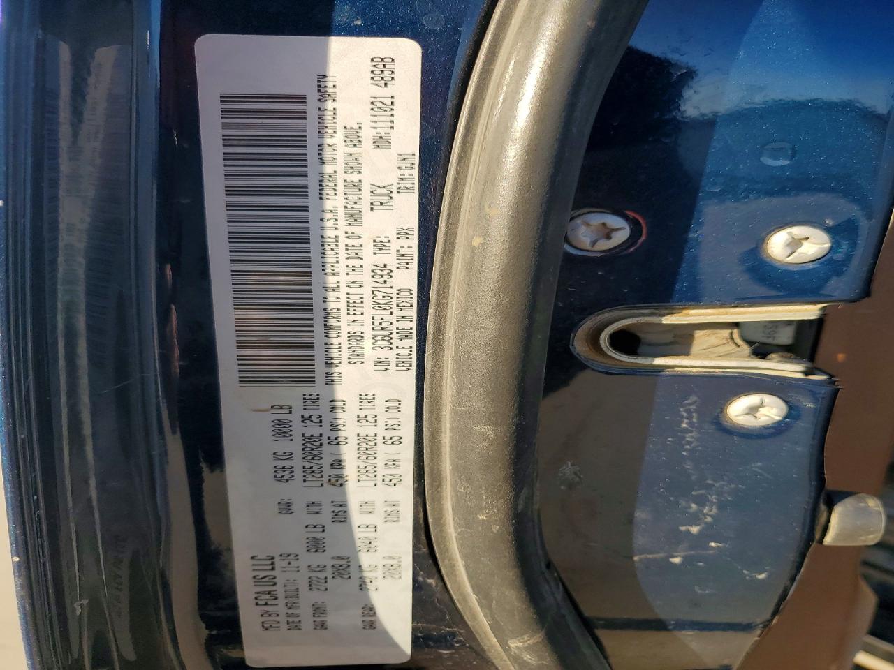 2019 Ram 2500 Laramie Blue vin: 3C6UR5FL0KG714934