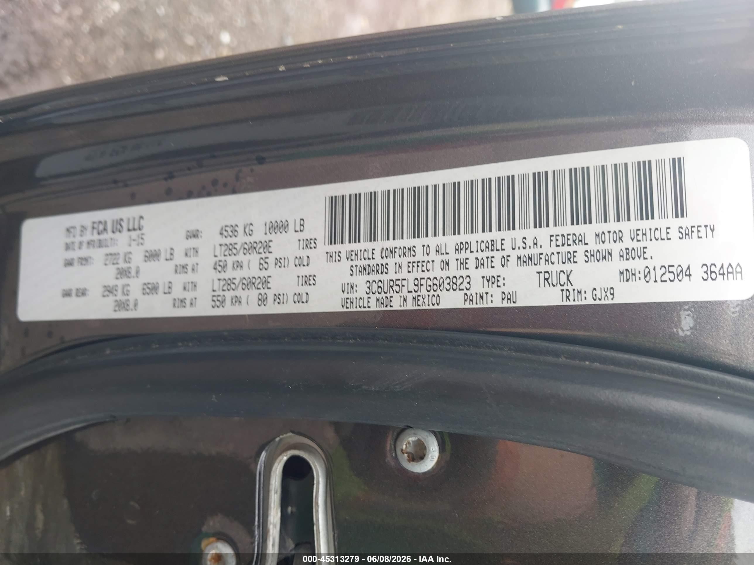 2015 Ram 2500 Laramie Серый vin: 3C6UR5FL9FG603823