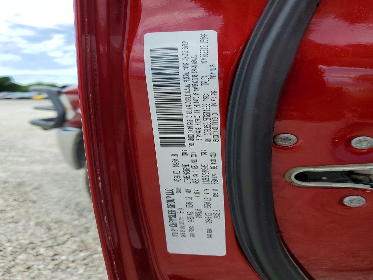 2015 Ram 2500 Longhorn Burgundy vin: 3C6UR5GJ5FG511363