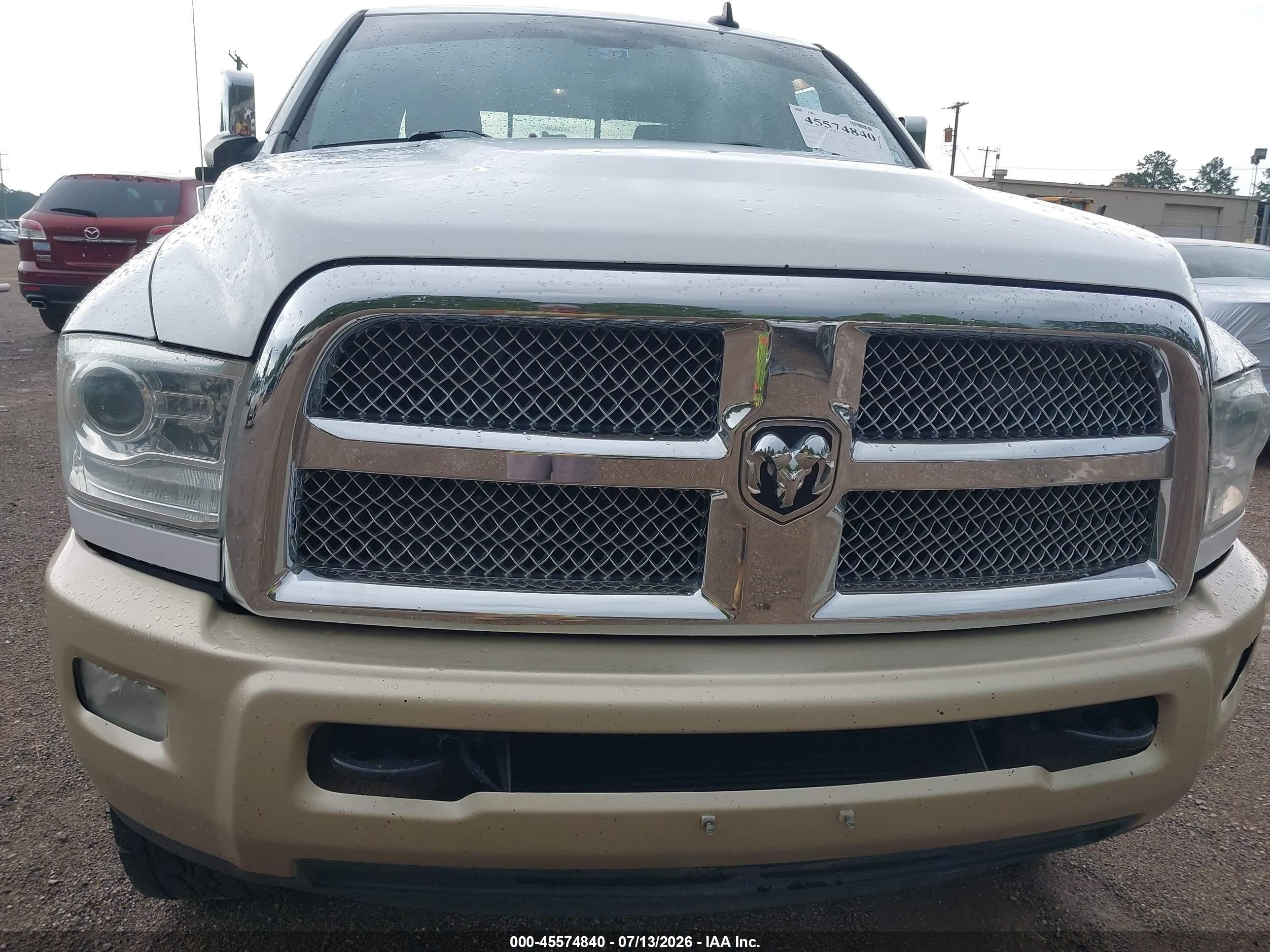 2014 Ram 2500 Longhorn White vin: 3C6UR5GL0EG239451