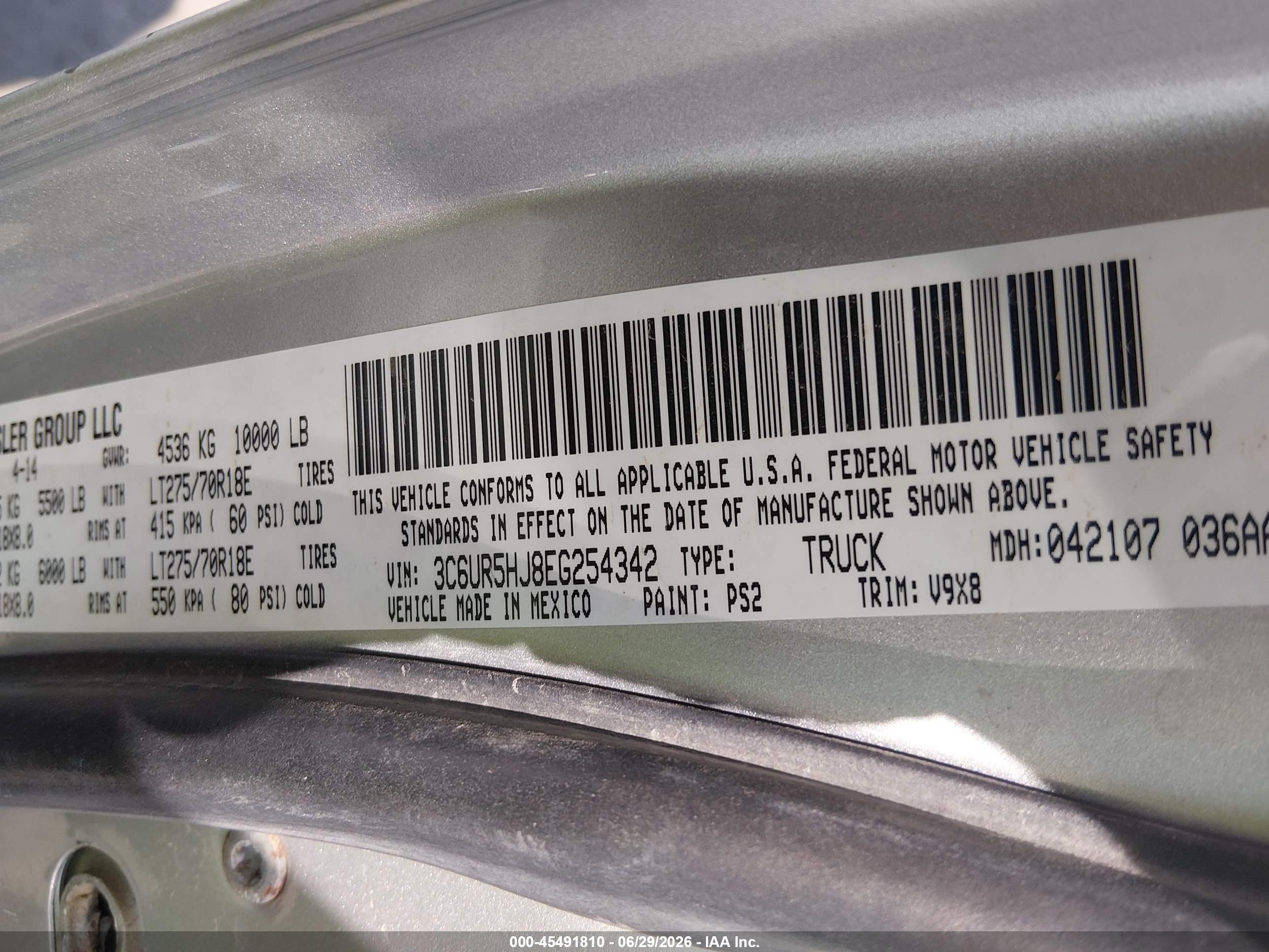 2014 Ram 2500 Tradesman Silver vin: 3C6UR5HJ8EG254342