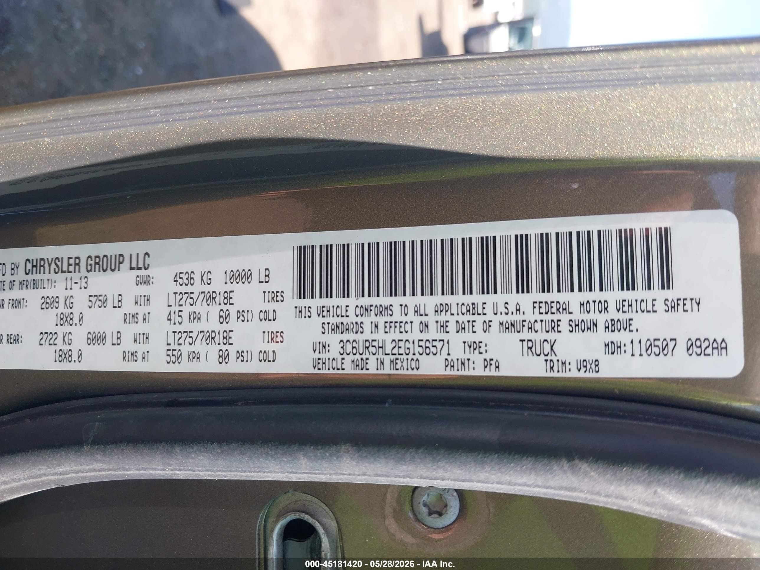 2014 Ram 2500 Tradesman Gray vin: 3C6UR5HL2EG156571