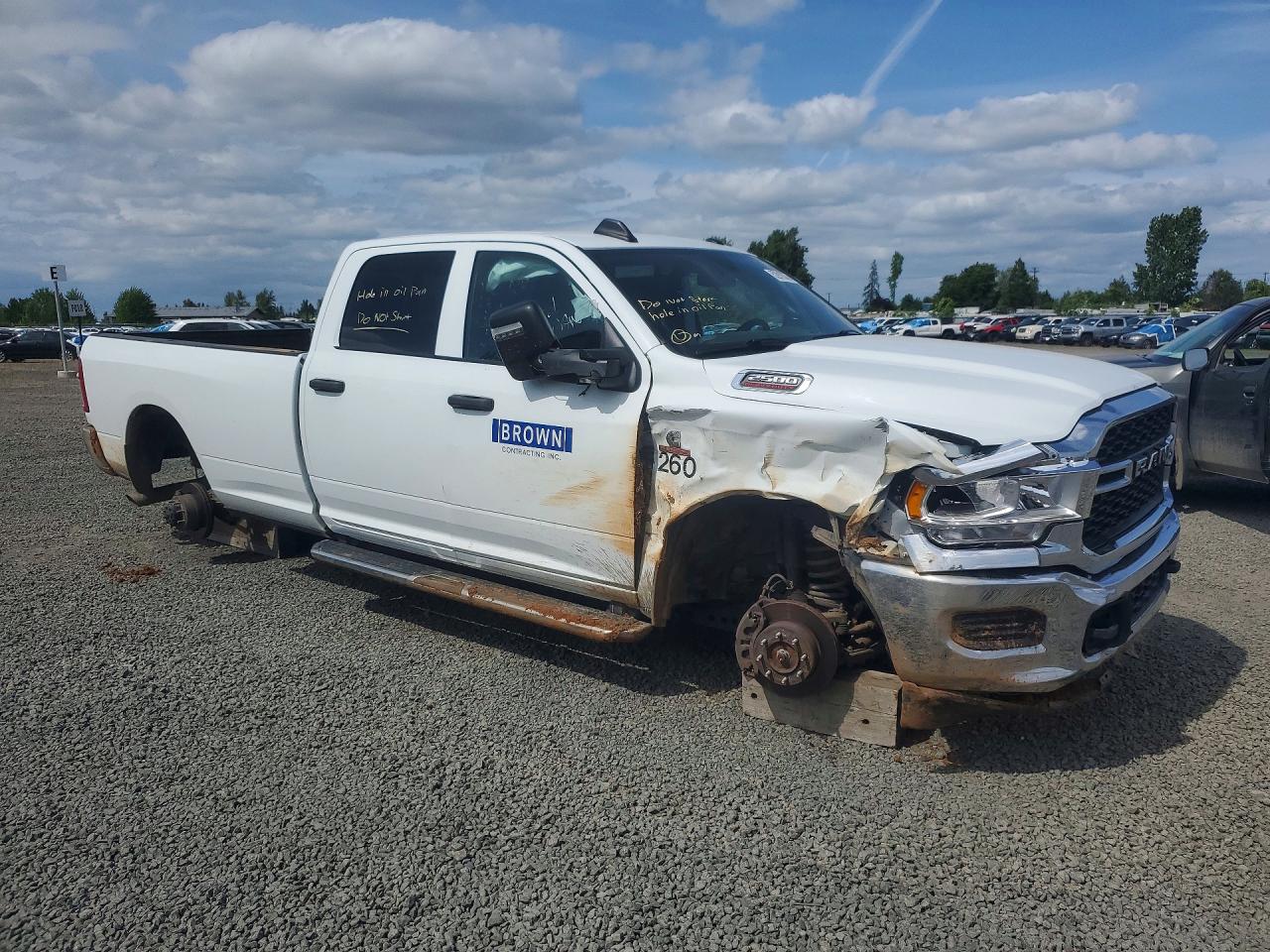 2024 Ram 2500 Tradesman White vin: 3C6UR5HL3RG141129