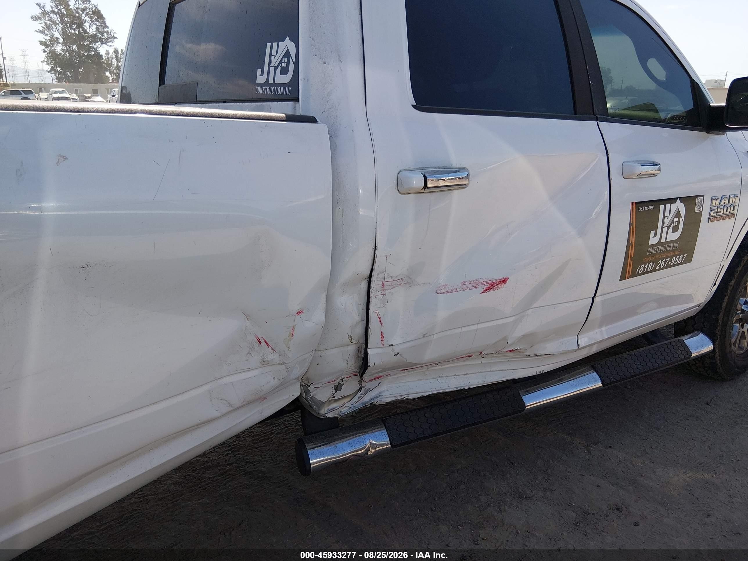 2013 Ram 2500 Slt White vin: 3C6UR5JL6DG538059