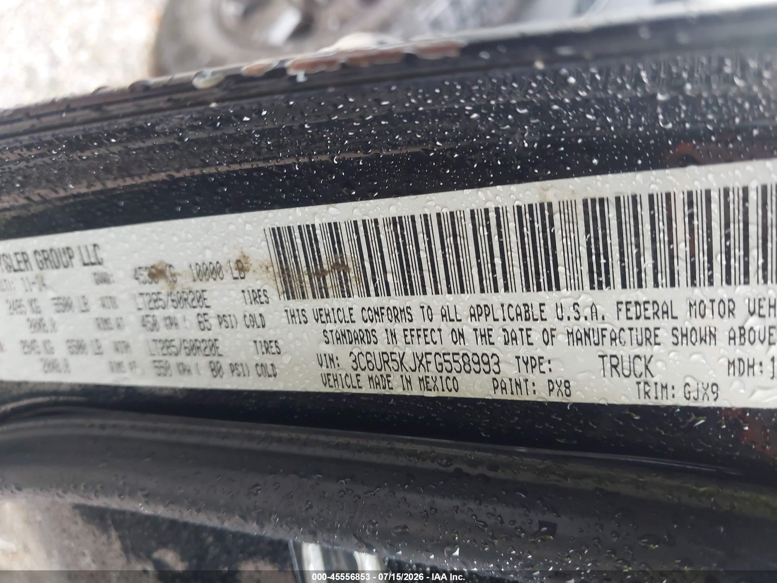 2015 Ram 2500 Laramie Черный vin: 3C6UR5KJXFG558993