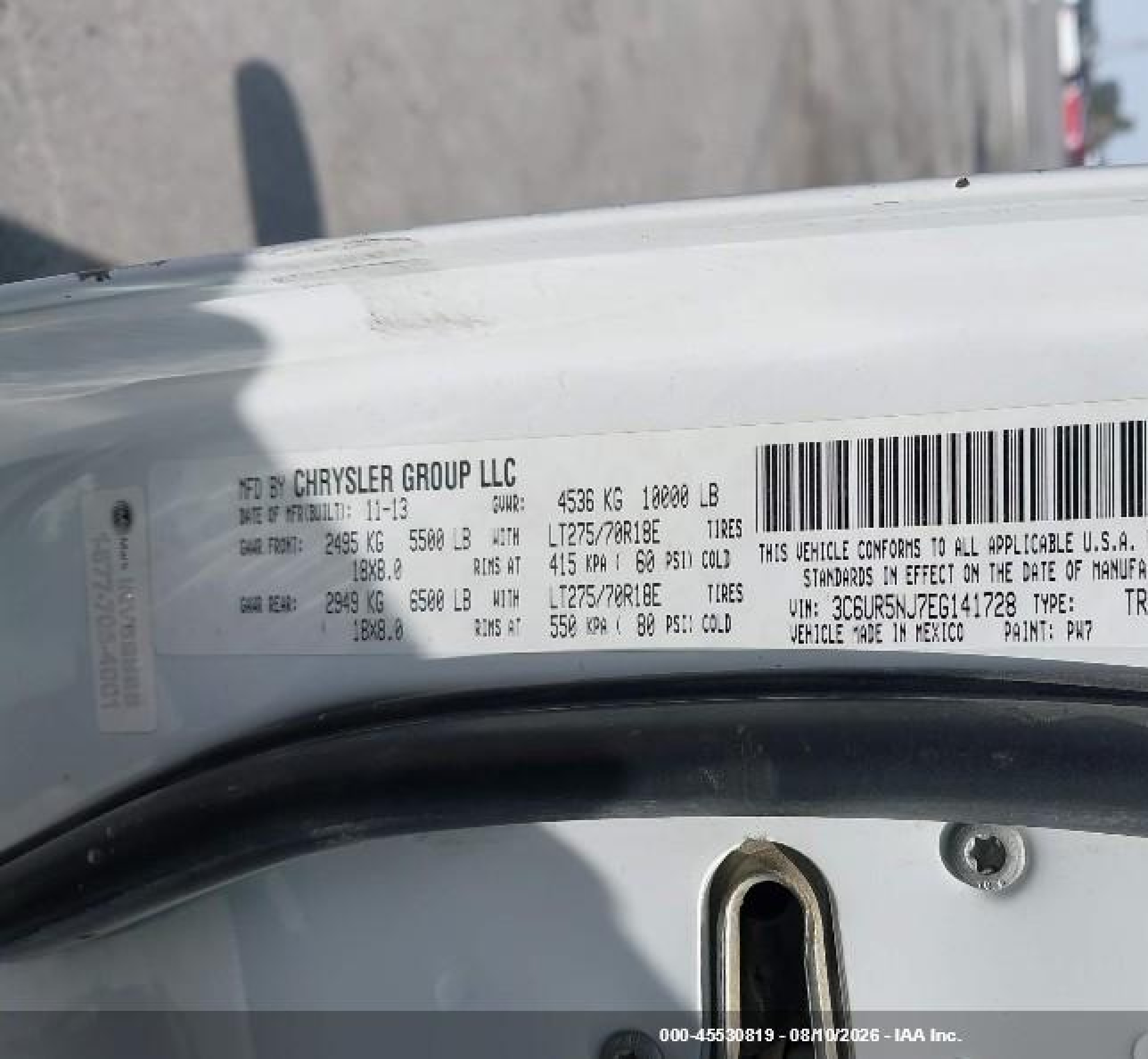 2014 Ram 2500 Laramie White vin: 3C6UR5NJ7EG141728