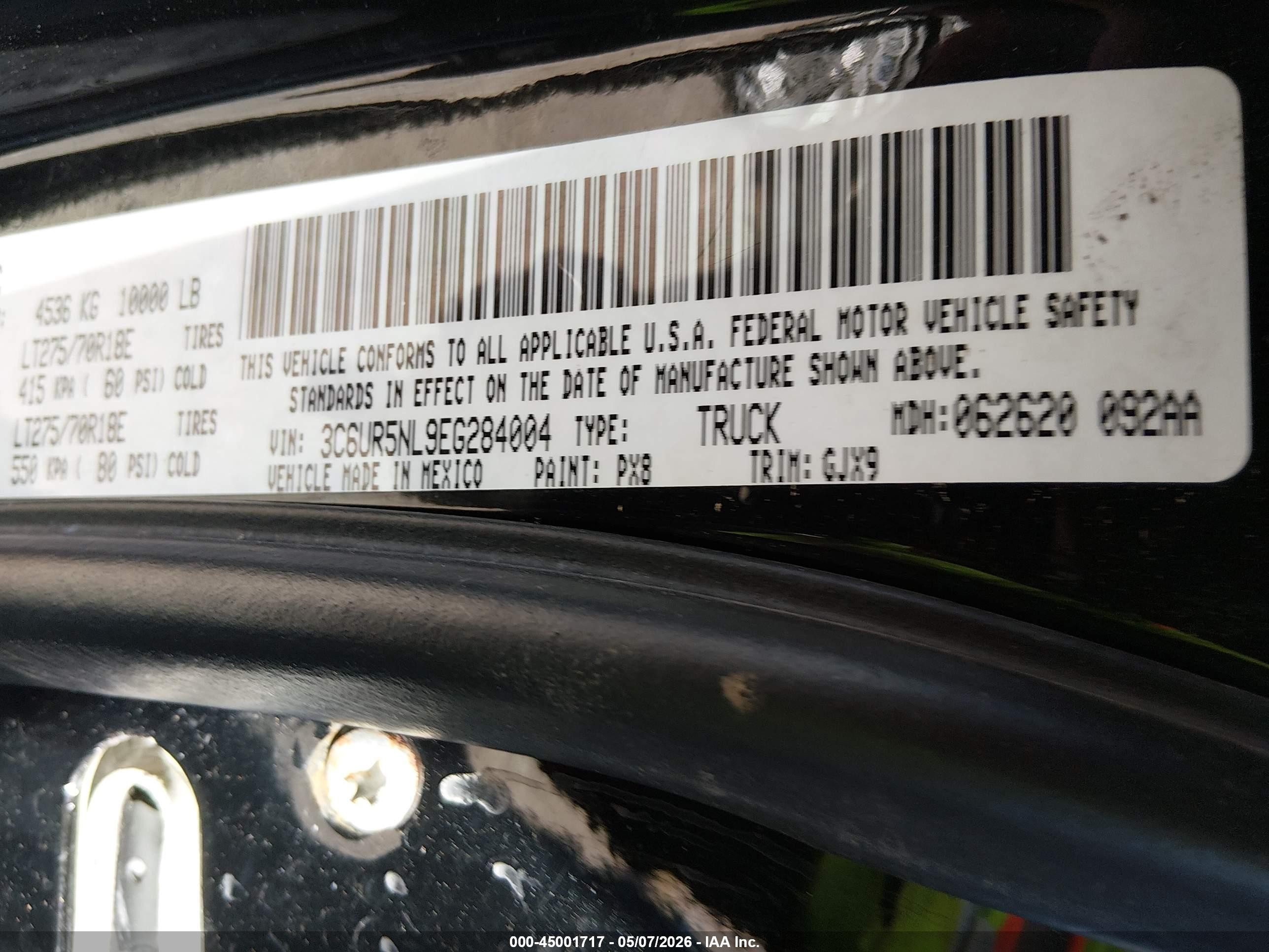 2014 Ram 2500 Laramie Black vin: 3C6UR5NL9EG284004