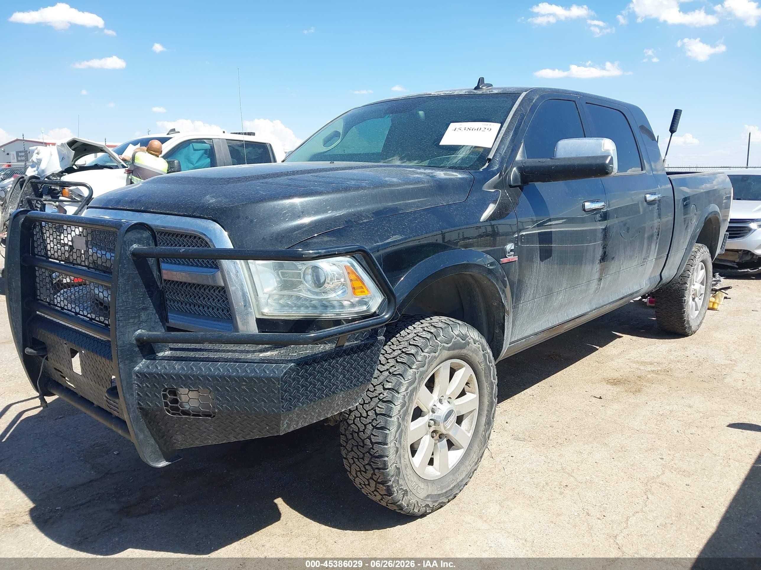 2014 Ram 2500 Longhorn Black vin: 3C6UR5PL1EG315095