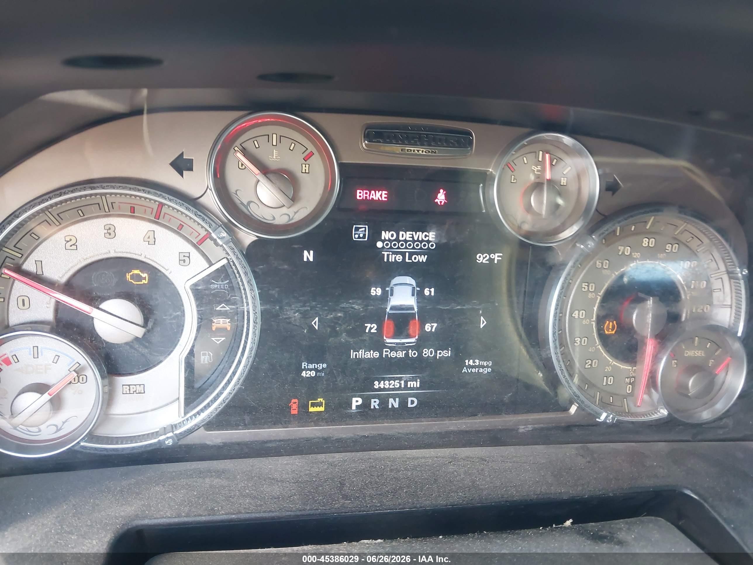 2014 Ram 2500 Longhorn Black vin: 3C6UR5PL1EG315095