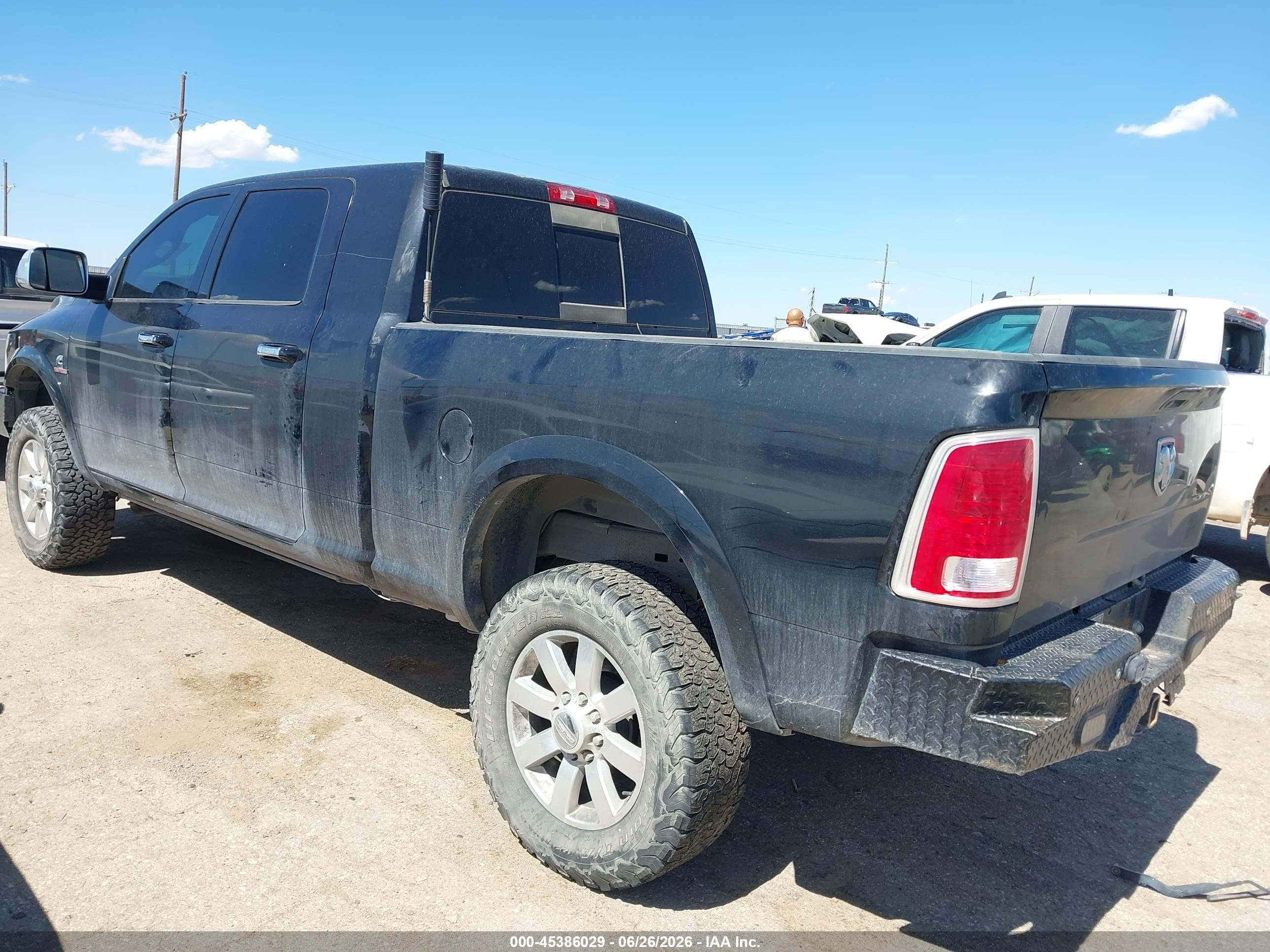 2014 Ram 2500 Longhorn Black vin: 3C6UR5PL1EG315095