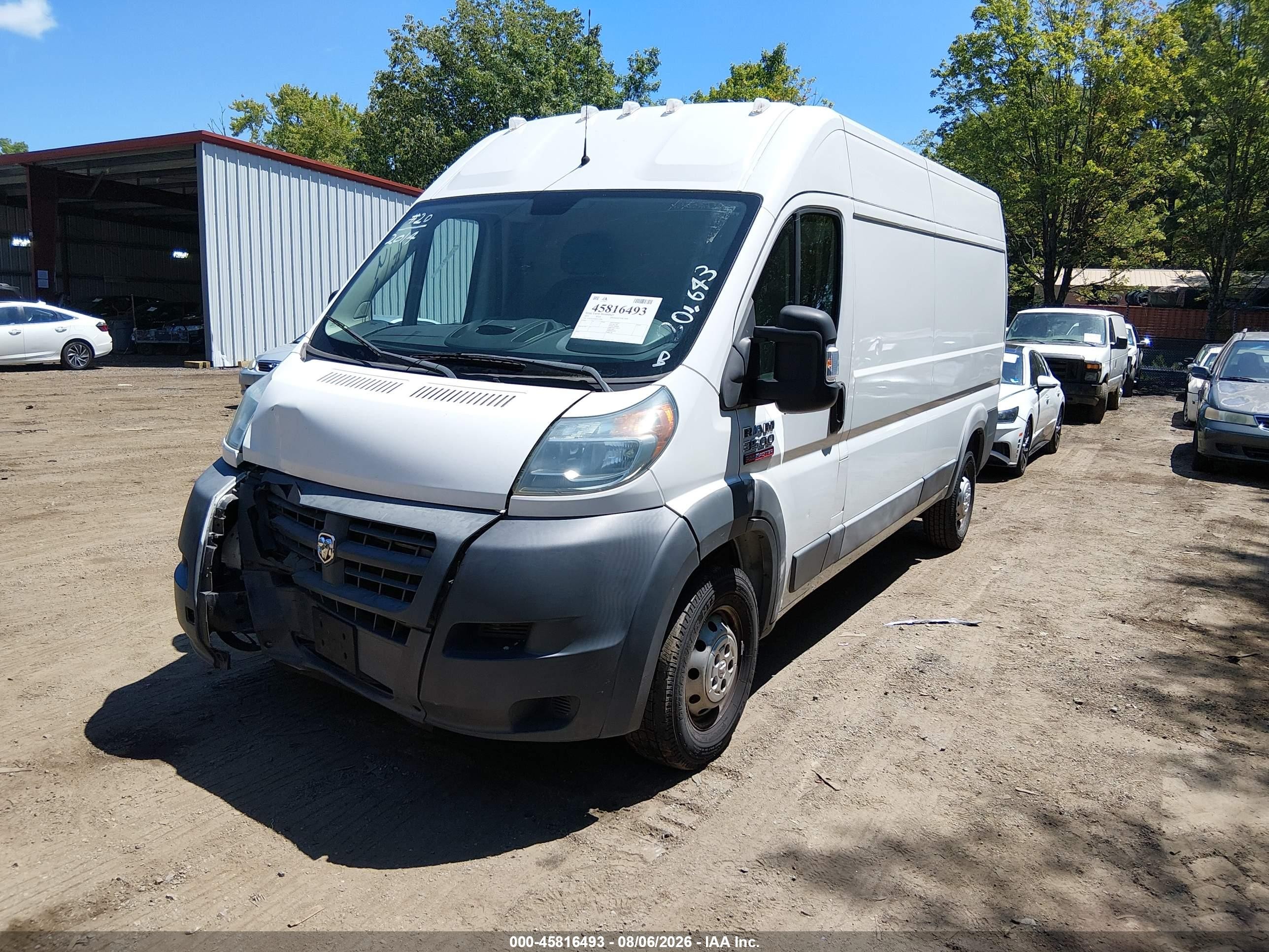 2014 Ram Promaster 3500 High Roof Белый vin: 3C6URVHD0EE122746