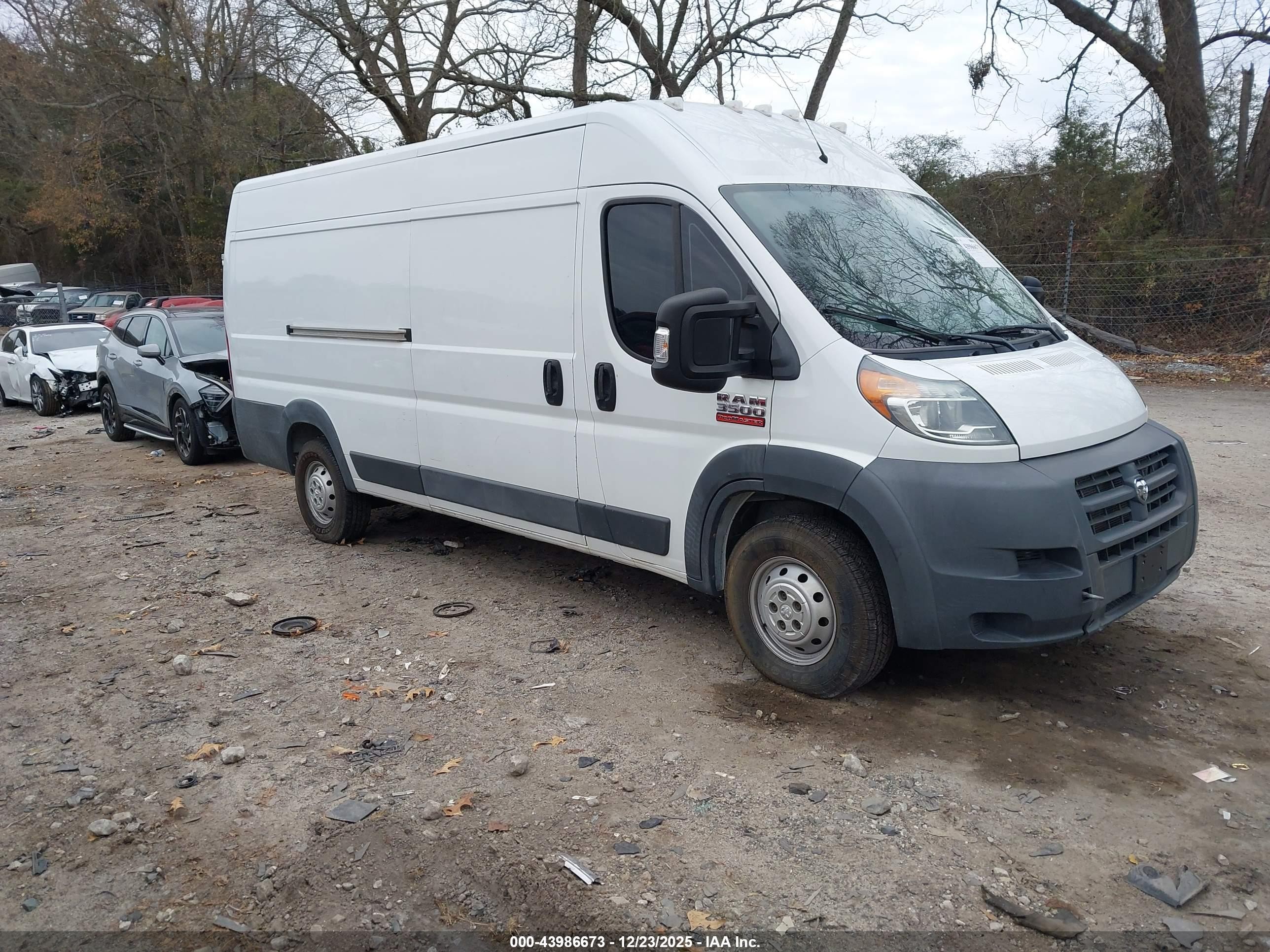 2015 Ram Promaster 3500 High Roof White vin: 3C6URVJD2FE500383