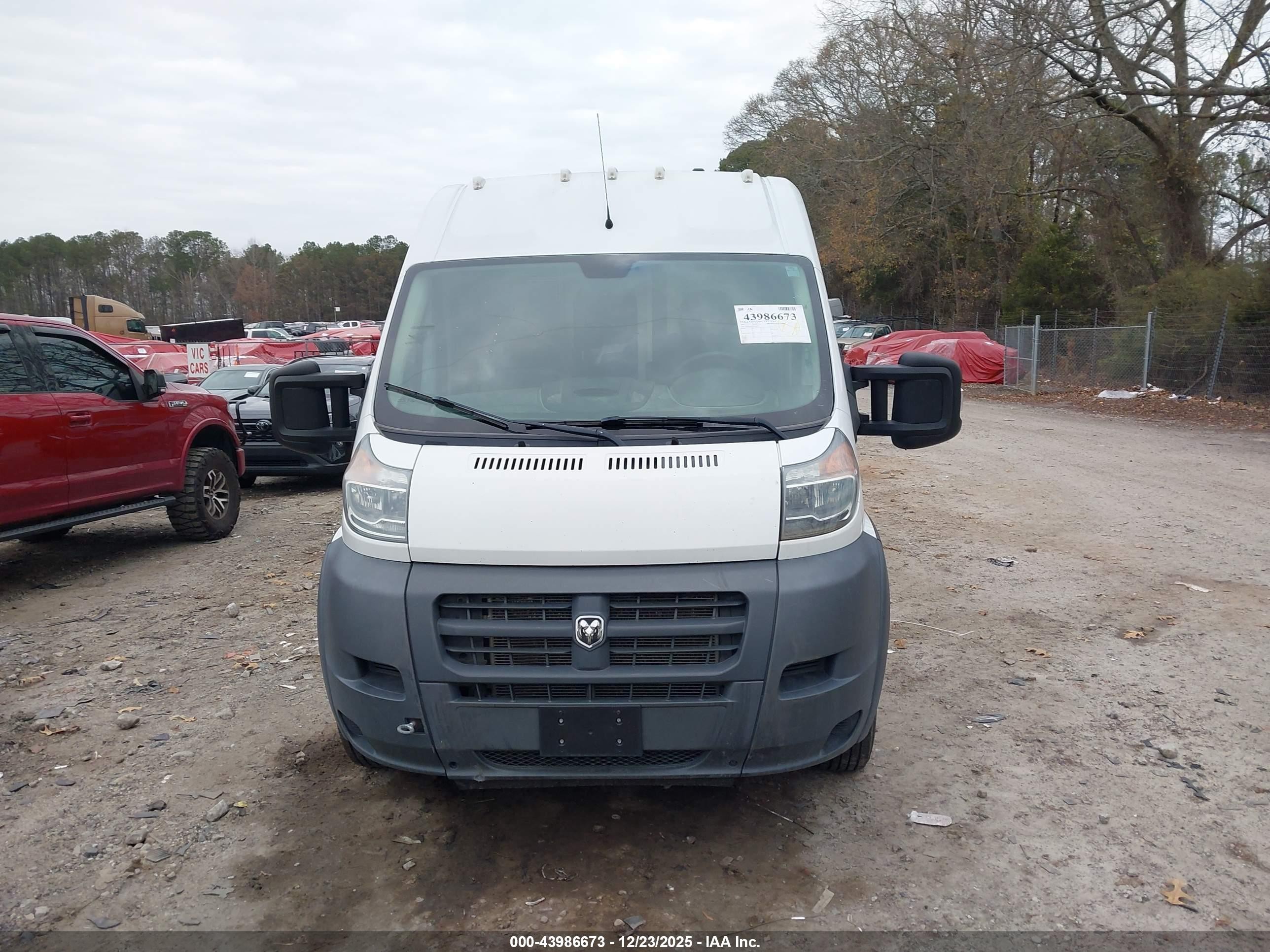 2015 Ram Promaster 3500 High Roof White vin: 3C6URVJD2FE500383