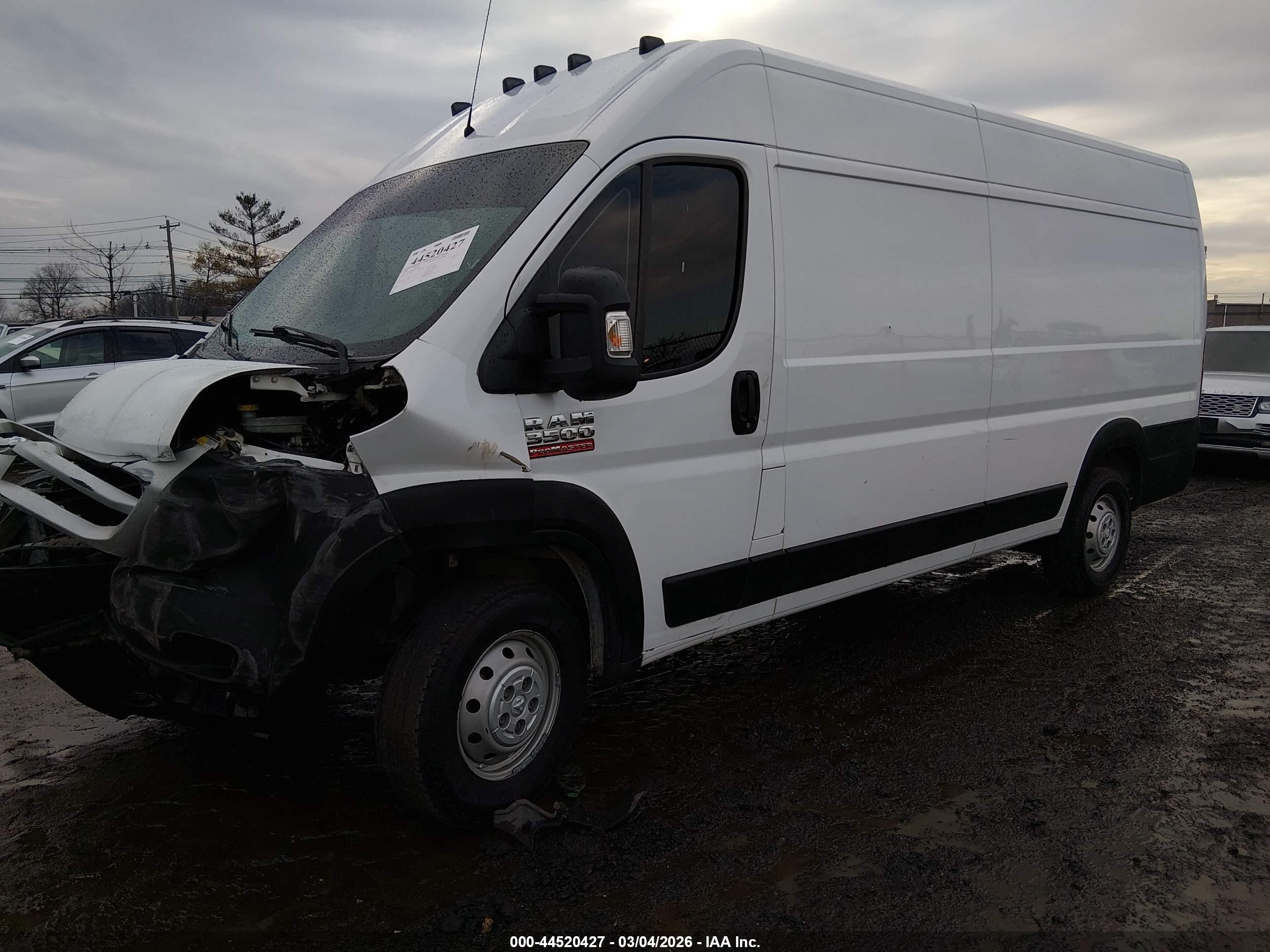 2015 Ram Promaster 3500 High Roof White vin: 3C6URVJD2FE504451