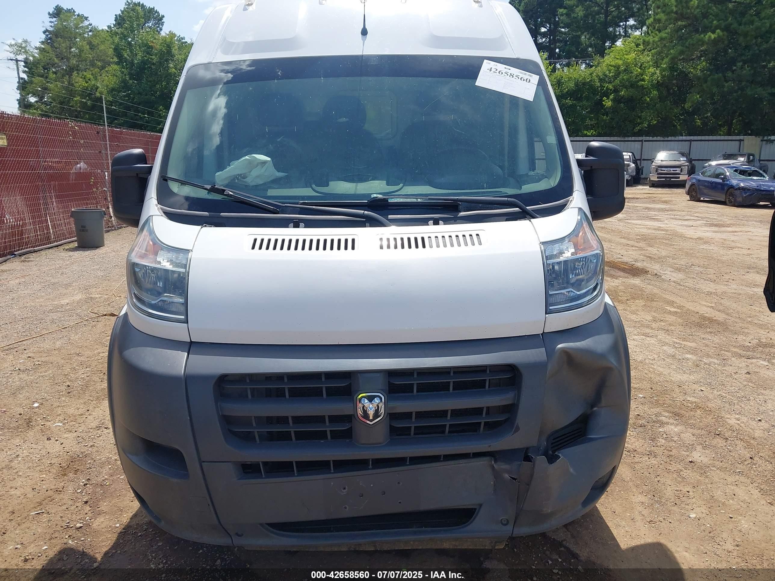 2015 Ram Promaster 3500 High Roof White vin: 3C6URVJD4FE511305