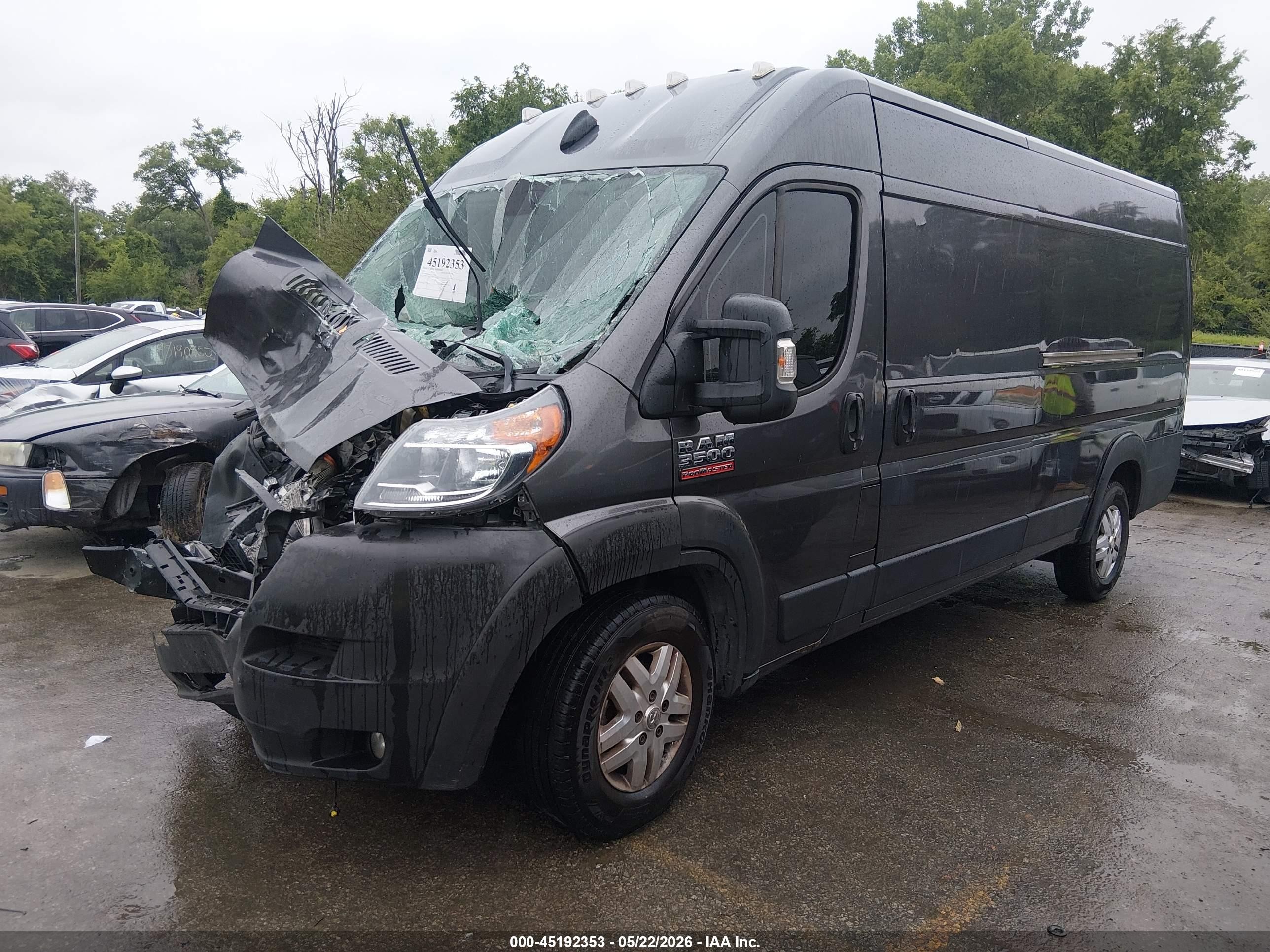 2015 Ram Promaster 3500 High Roof Gray vin: 3C6URVJG2FE506226