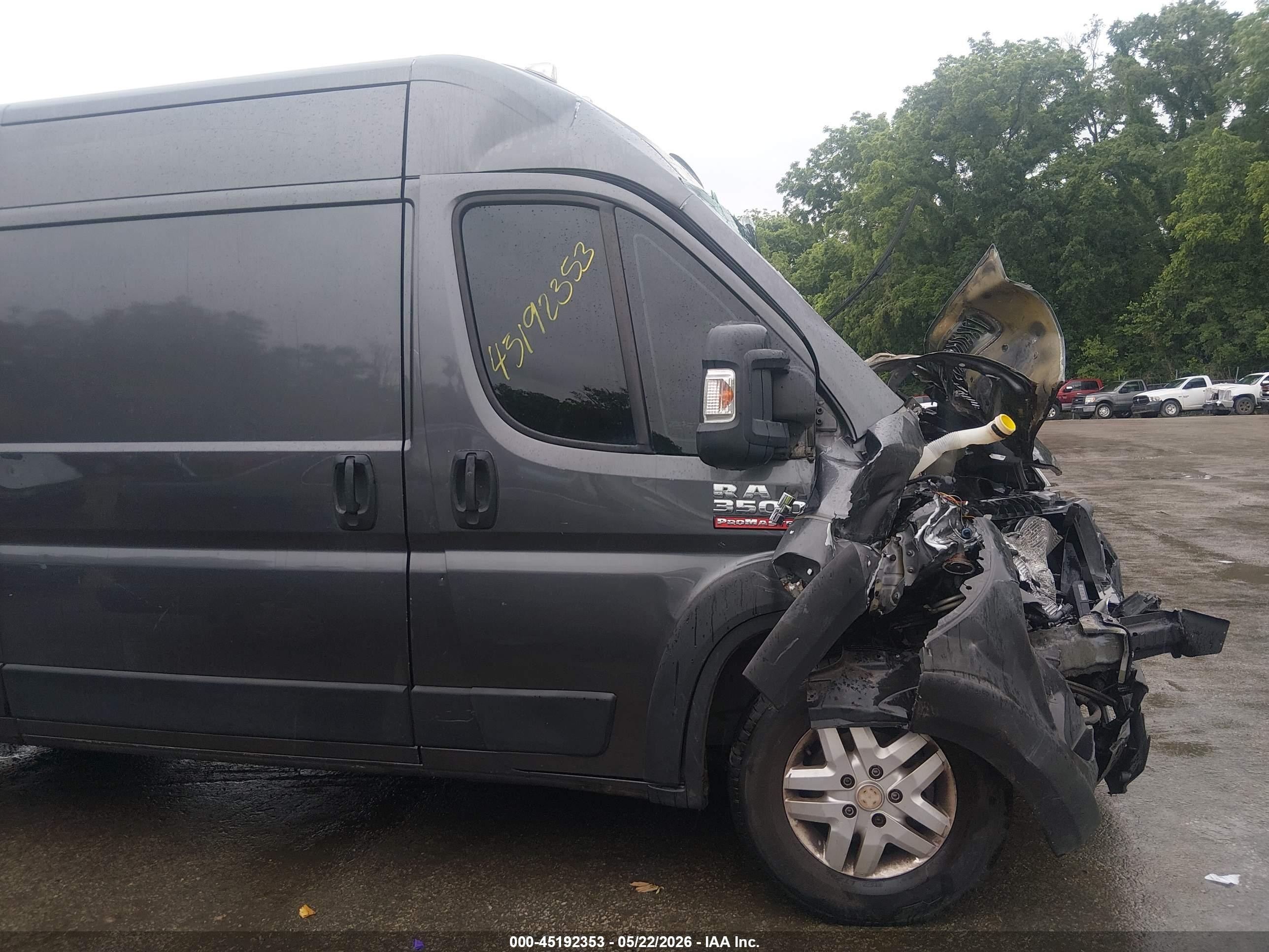 2015 Ram Promaster 3500 High Roof Gray vin: 3C6URVJG2FE506226