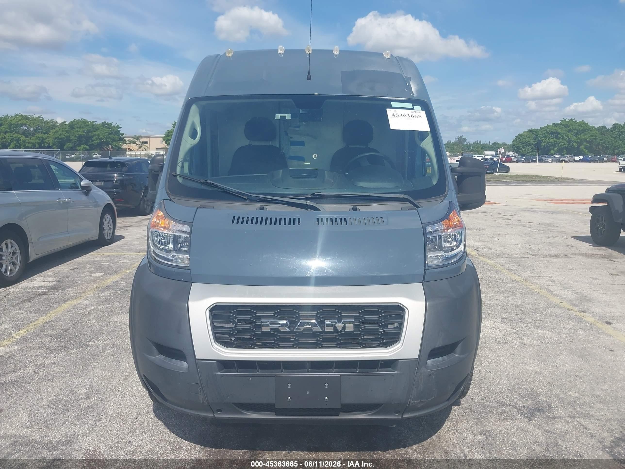 2020 Ram Promaster 3500 Cargo Van High Roof 159 Wb Ext Gray vin: 3C6URVJG2LE107036