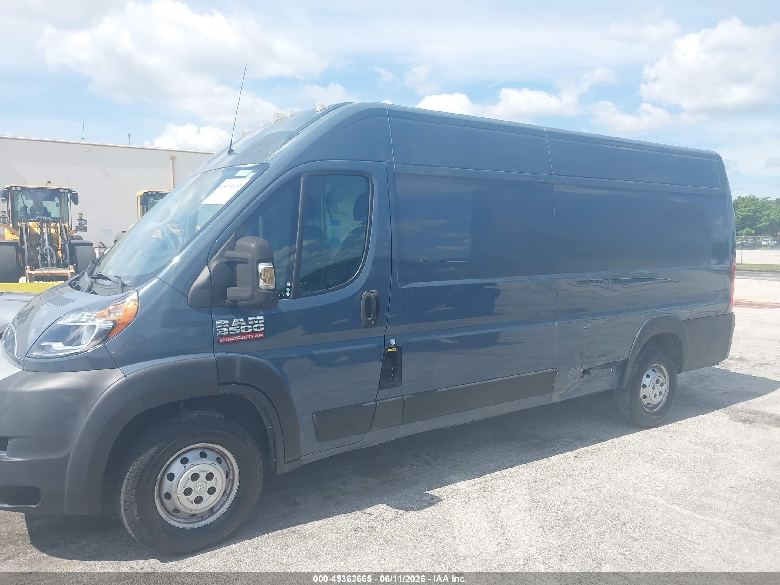 2020 Ram Promaster 3500 Cargo Van High Roof 159 Wb Ext Gray vin: 3C6URVJG2LE107036