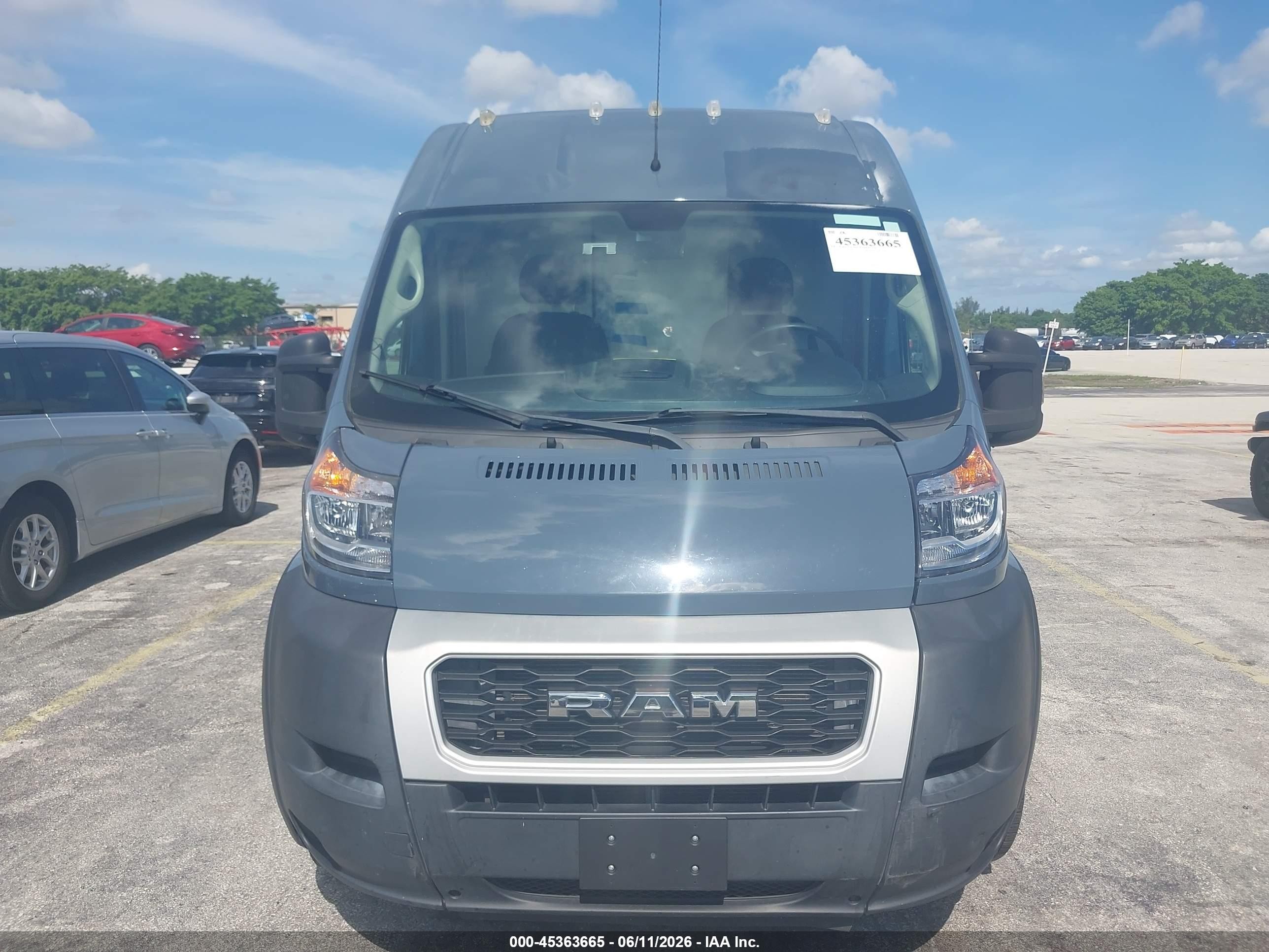 2020 Ram Promaster 3500 Cargo Van High Roof 159 Wb Ext Gray vin: 3C6URVJG2LE107036