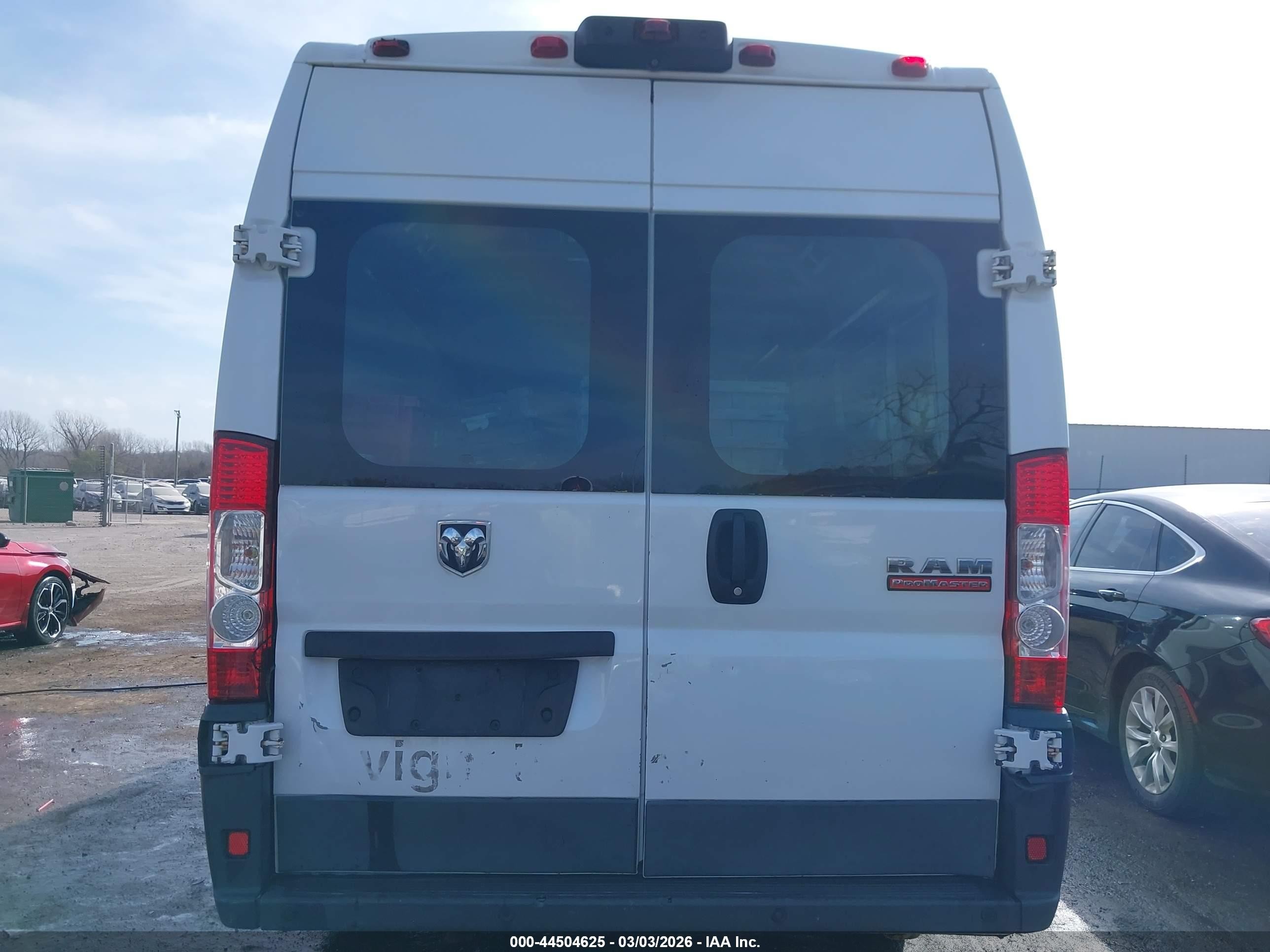 2014 Ram Promaster 3500 High Roof Белый vin: 3C6URVJG3EE103872