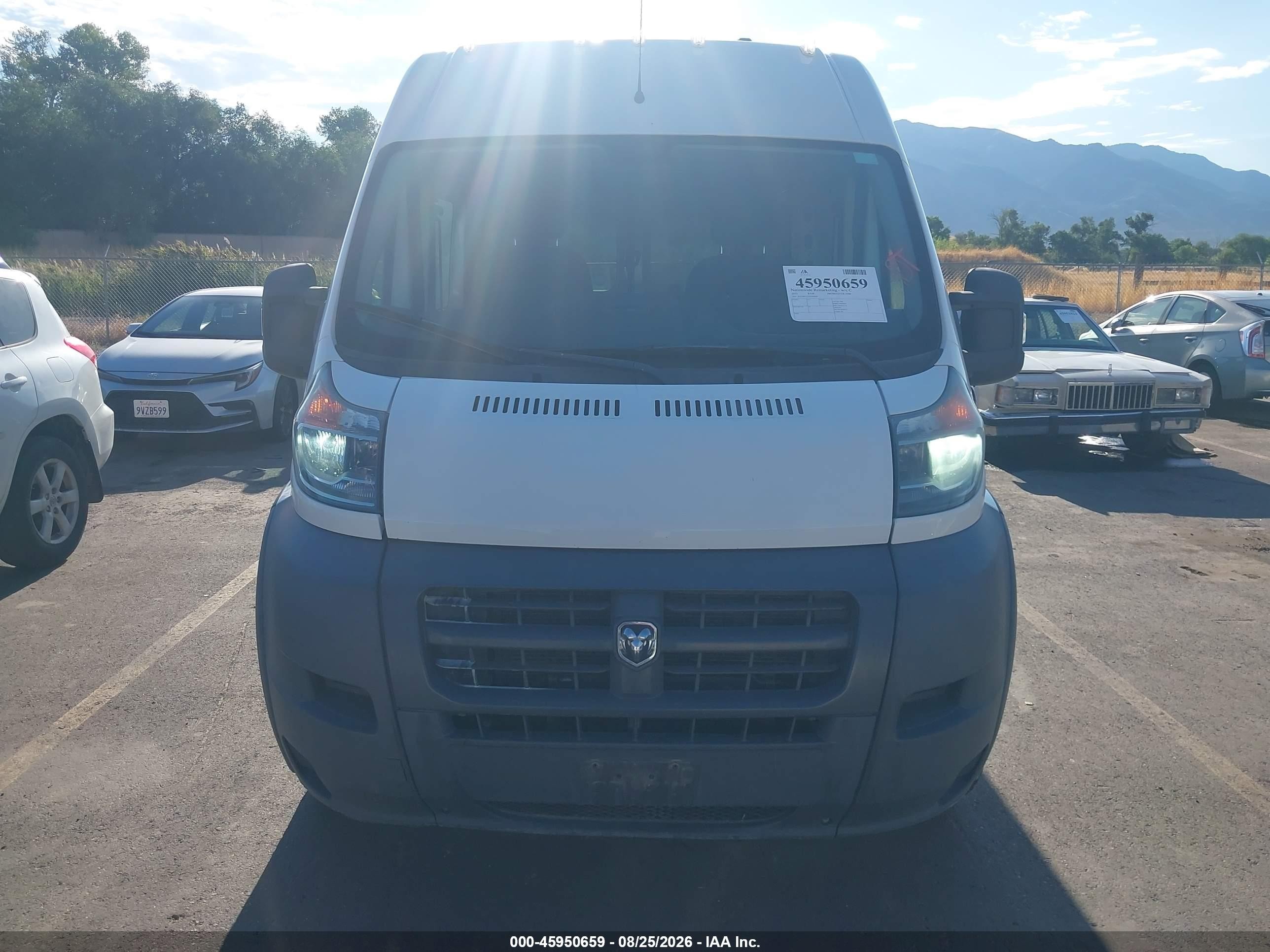 2015 Ram Promaster 3500 High Roof White vin: 3C6URVJG3FE506820
