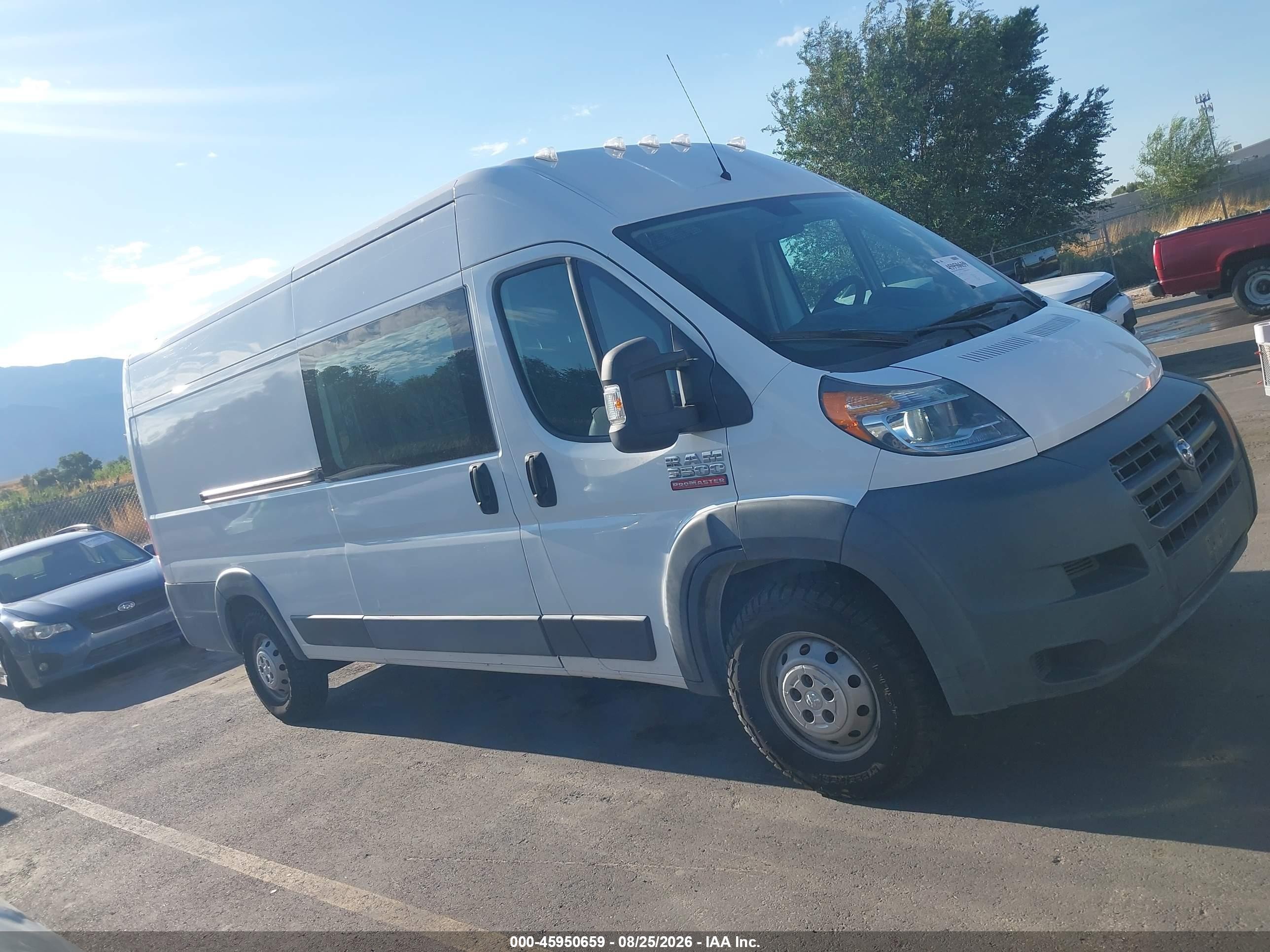 2015 Ram Promaster 3500 High Roof White vin: 3C6URVJG3FE506820