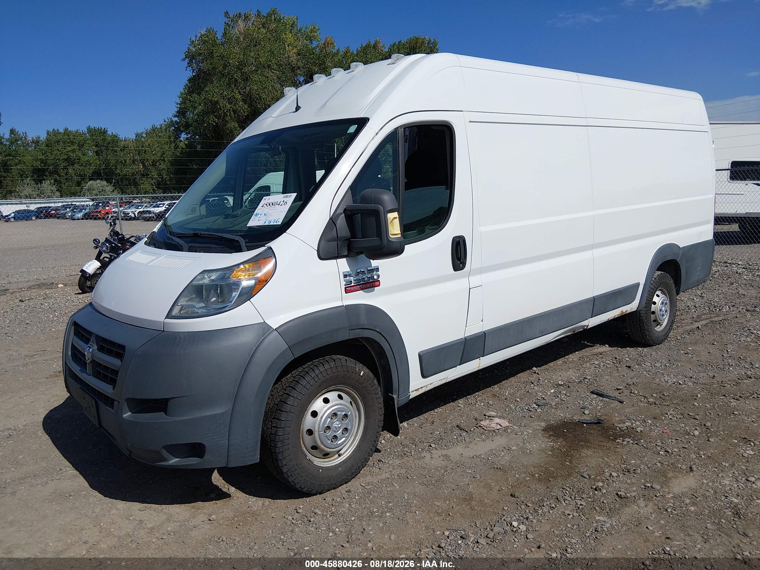 2014 Ram Promaster 3500 High Roof Белый vin: 3C6URVJG9EE114391