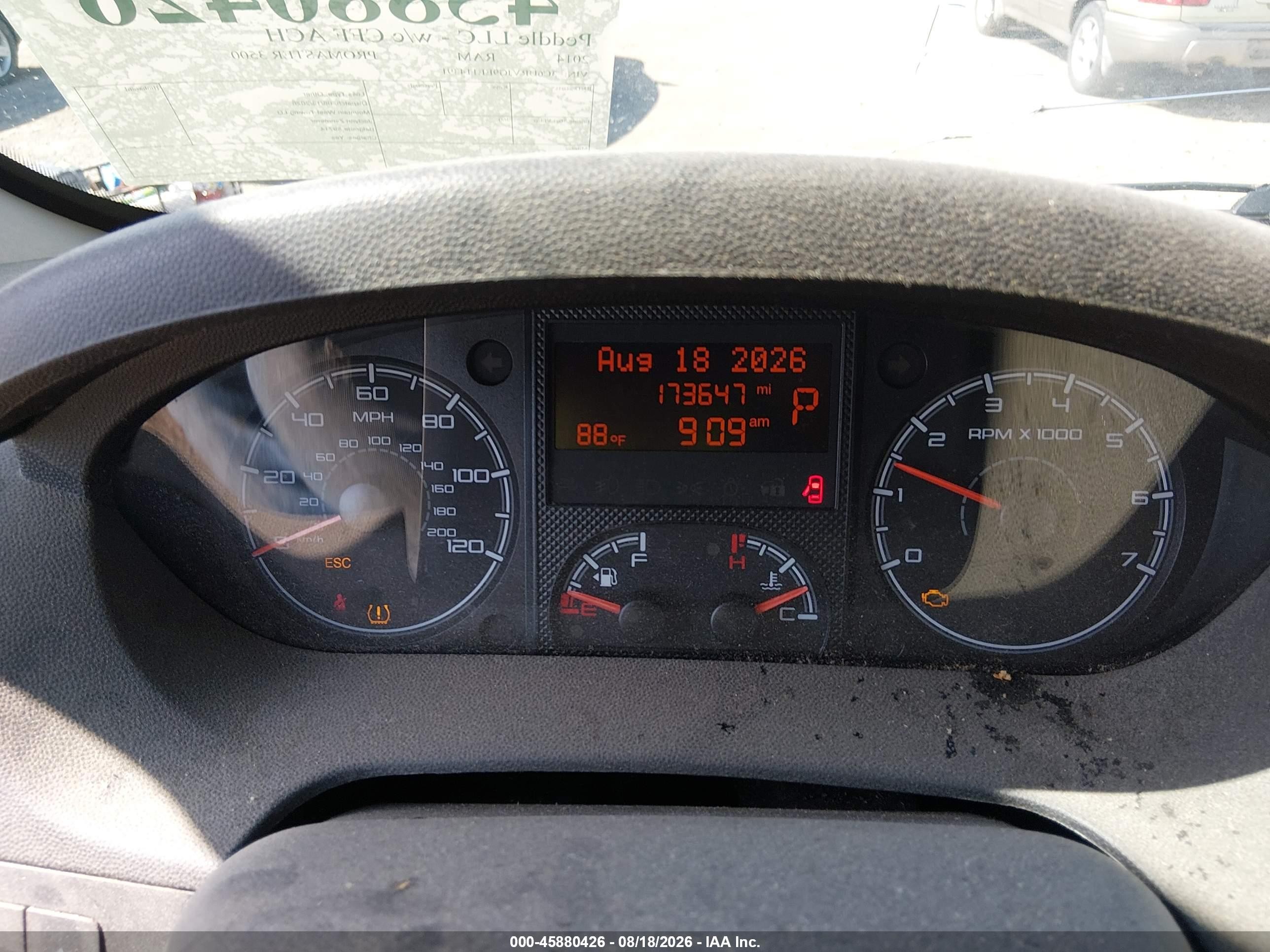 2014 Ram Promaster 3500 High Roof Белый vin: 3C6URVJG9EE114391