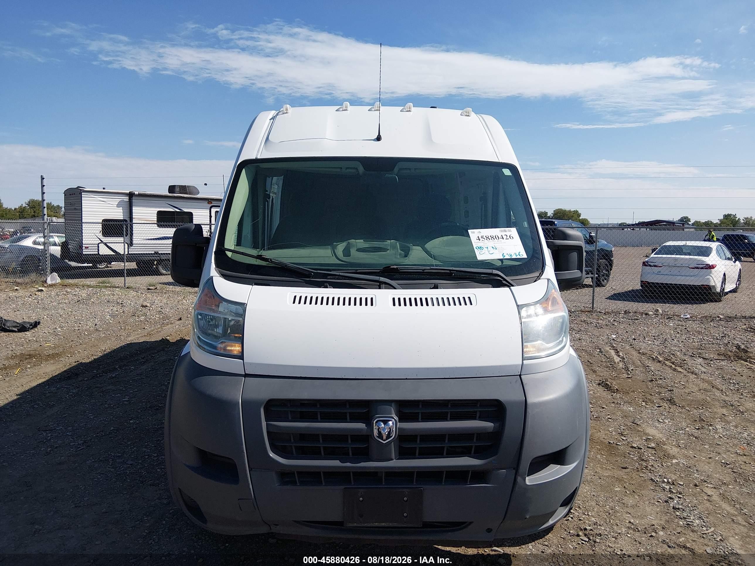 2014 Ram Promaster 3500 High Roof Белый vin: 3C6URVJG9EE114391