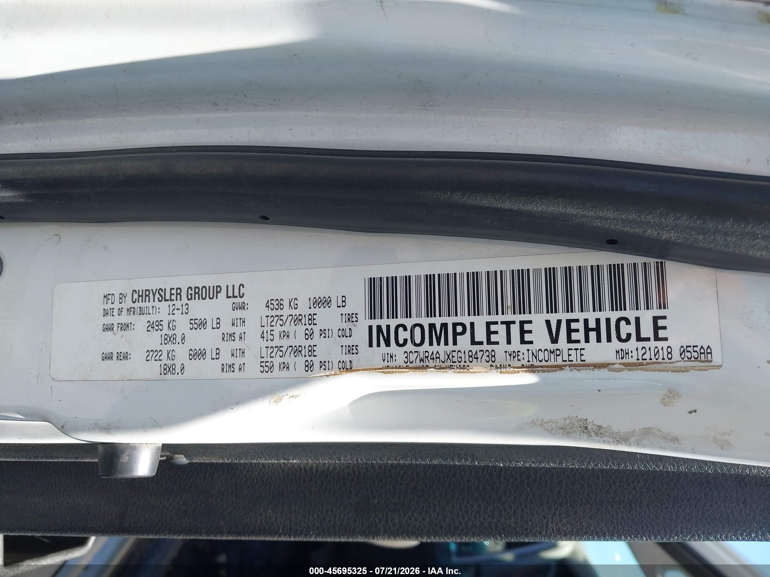2014 Ram 2500 Tradesman White vin: 3C7WR4AJXEG184738