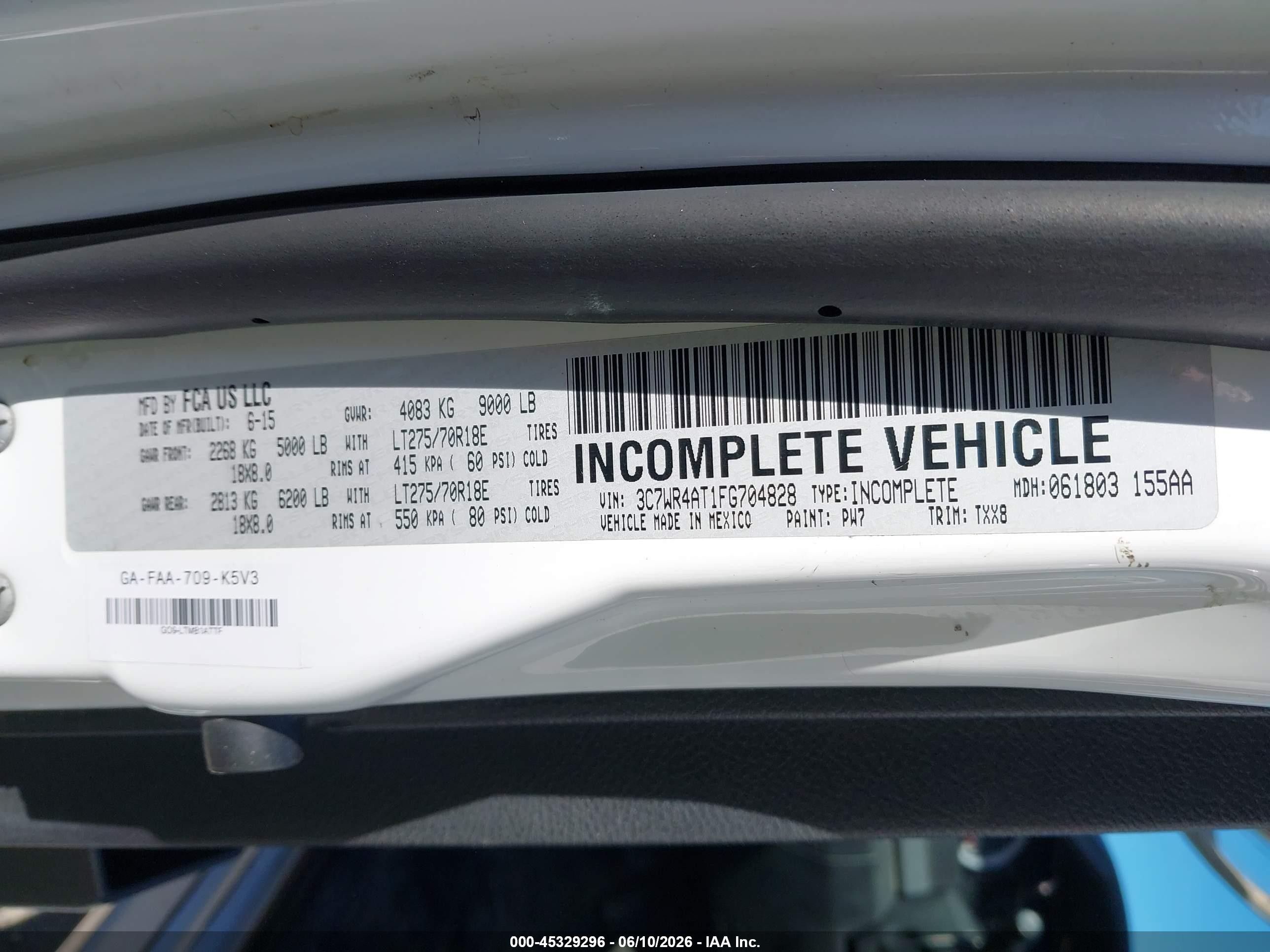 2015 Ram 2500 Tradesman White vin: 3C7WR4AT1FG704828