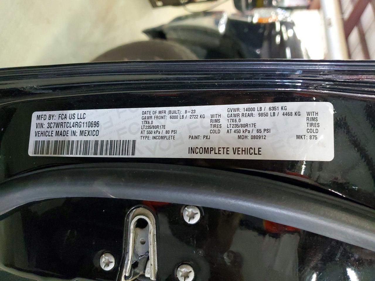 2024 Ram 3500 Black vin: 3C7WRTCL4RG110696
