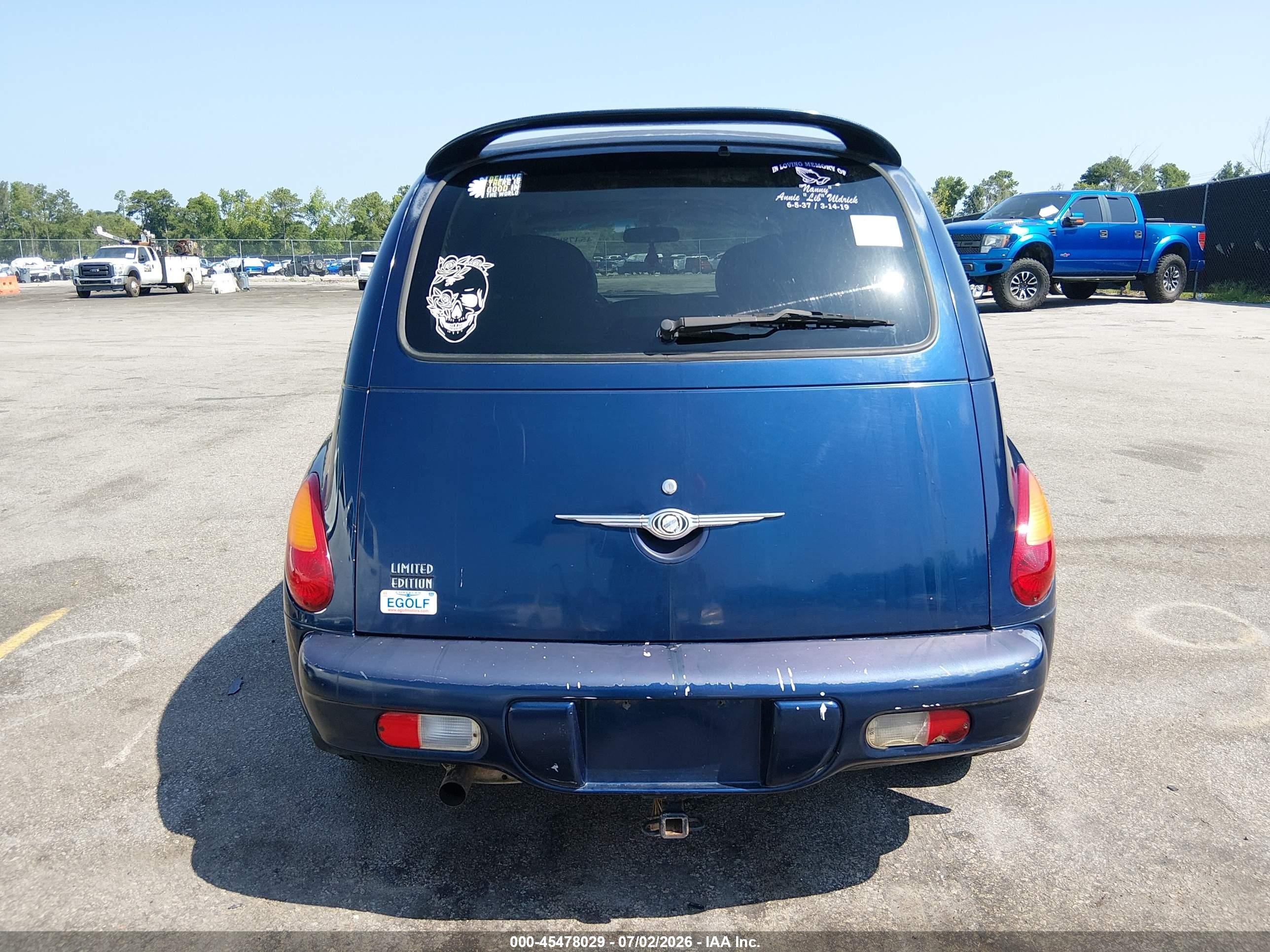 2001 Chrysler Pt Cruiser   Синий vin: 3C8FY4BB51T284611