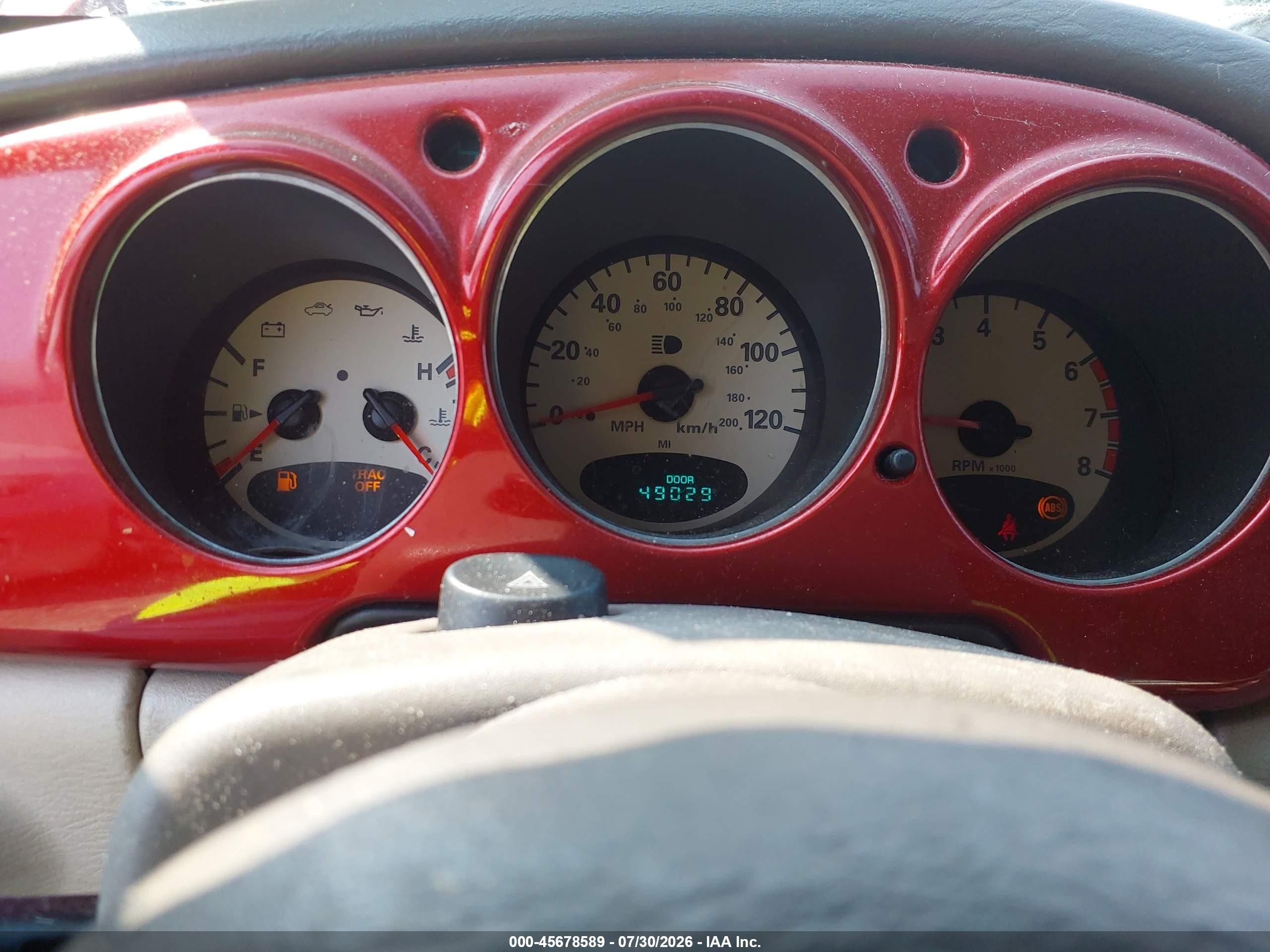 2001 Chrysler Pt Cruiser   Red vin: 3C8FY4BBX1T649980