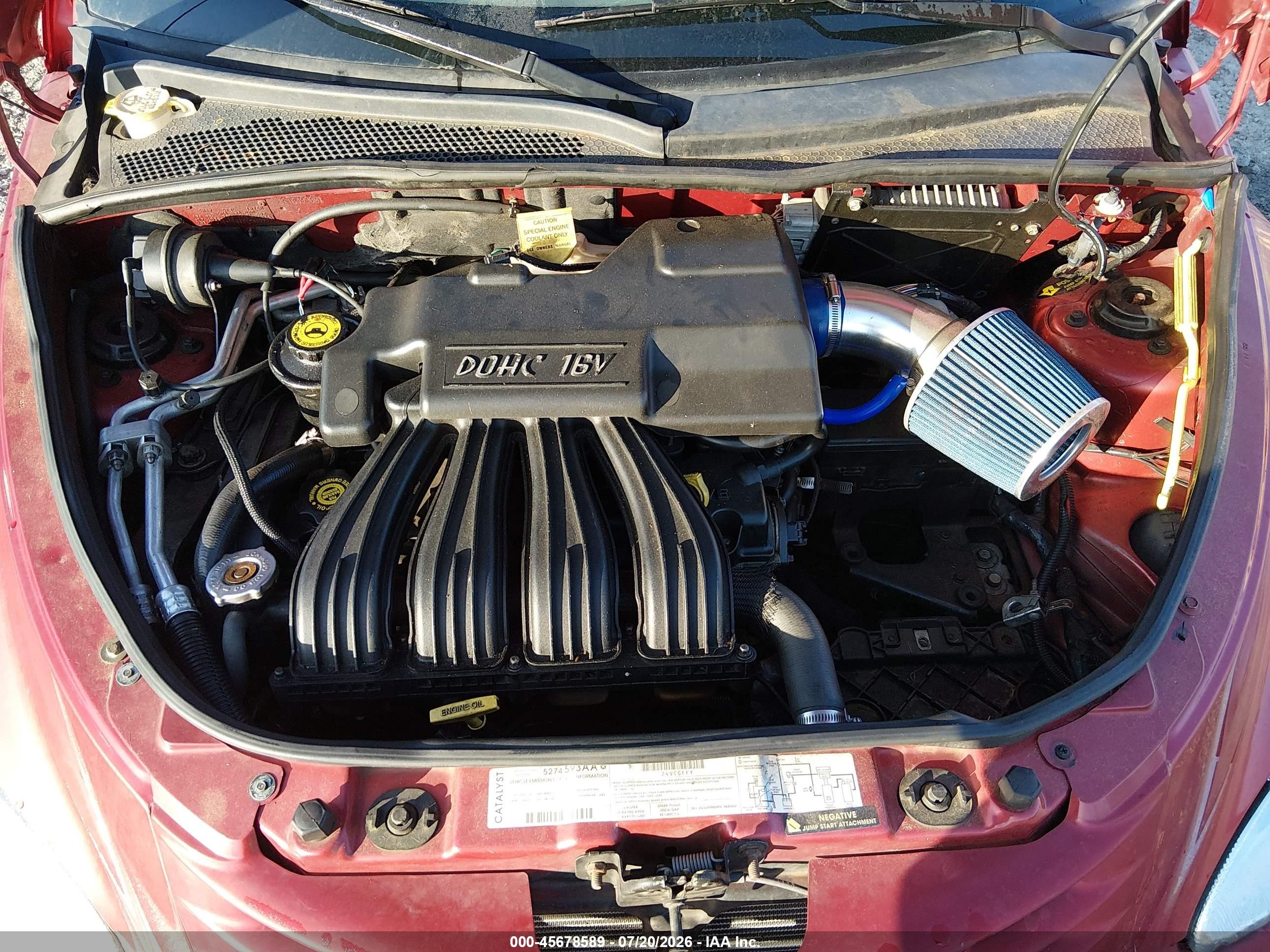 2001 Chrysler Pt Cruiser   Red vin: 3C8FY4BBX1T649980