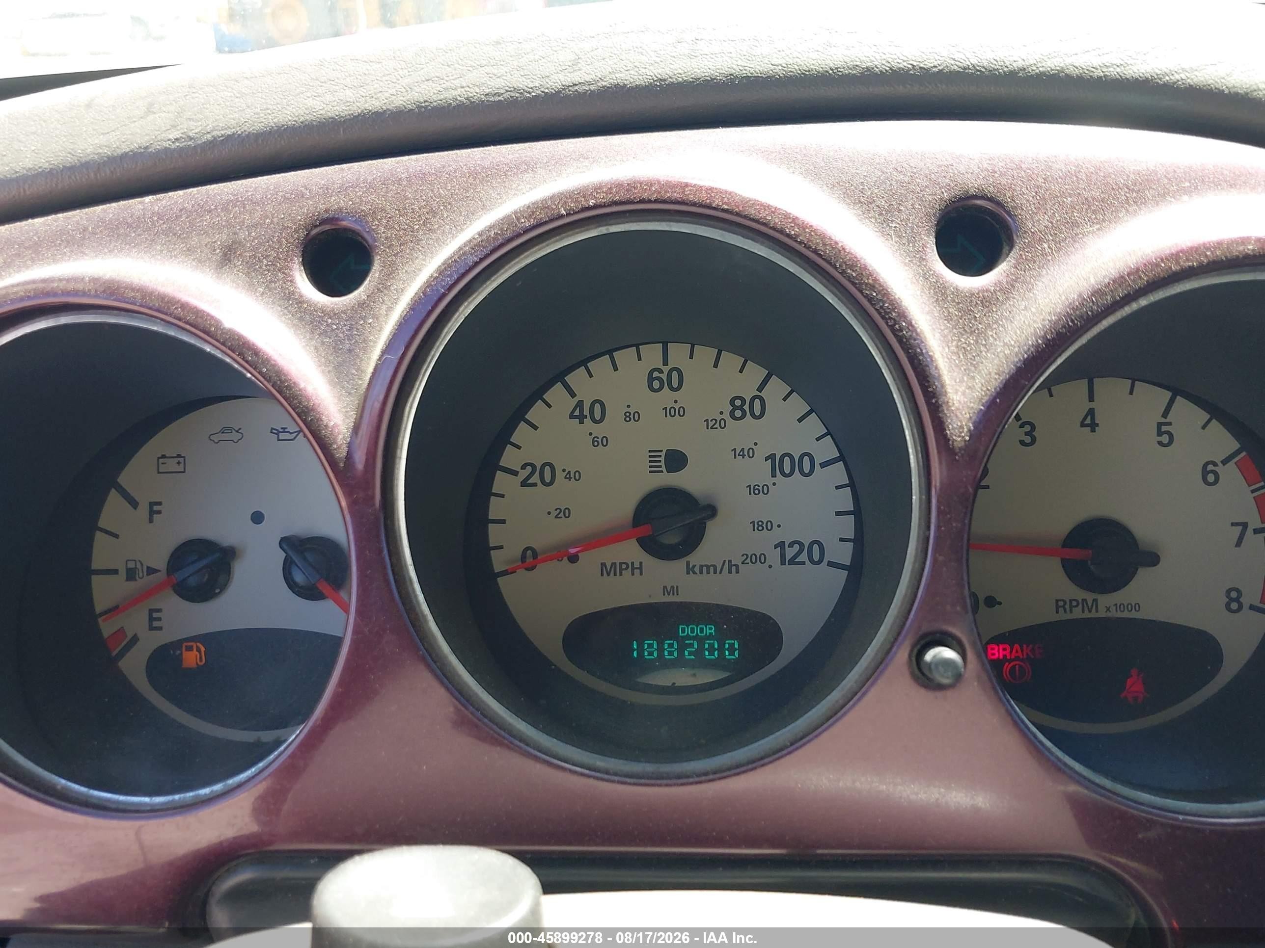 2002 Chrysler Pt Cruiser Limited Burgundy vin: 3C8FY68B02T220514