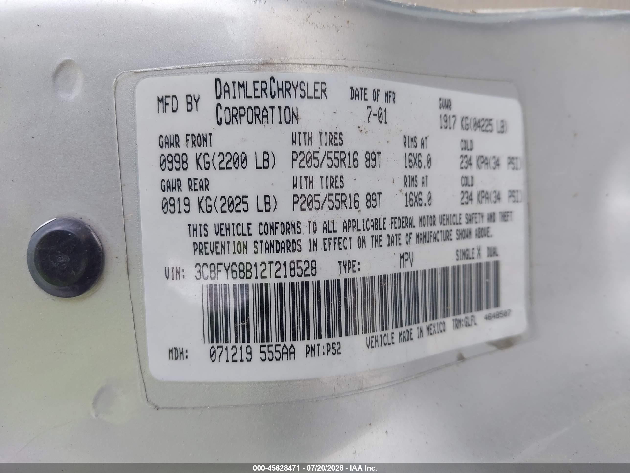 2002 Chrysler Pt Cruiser Limited Silver vin: 3C8FY68B12T218528