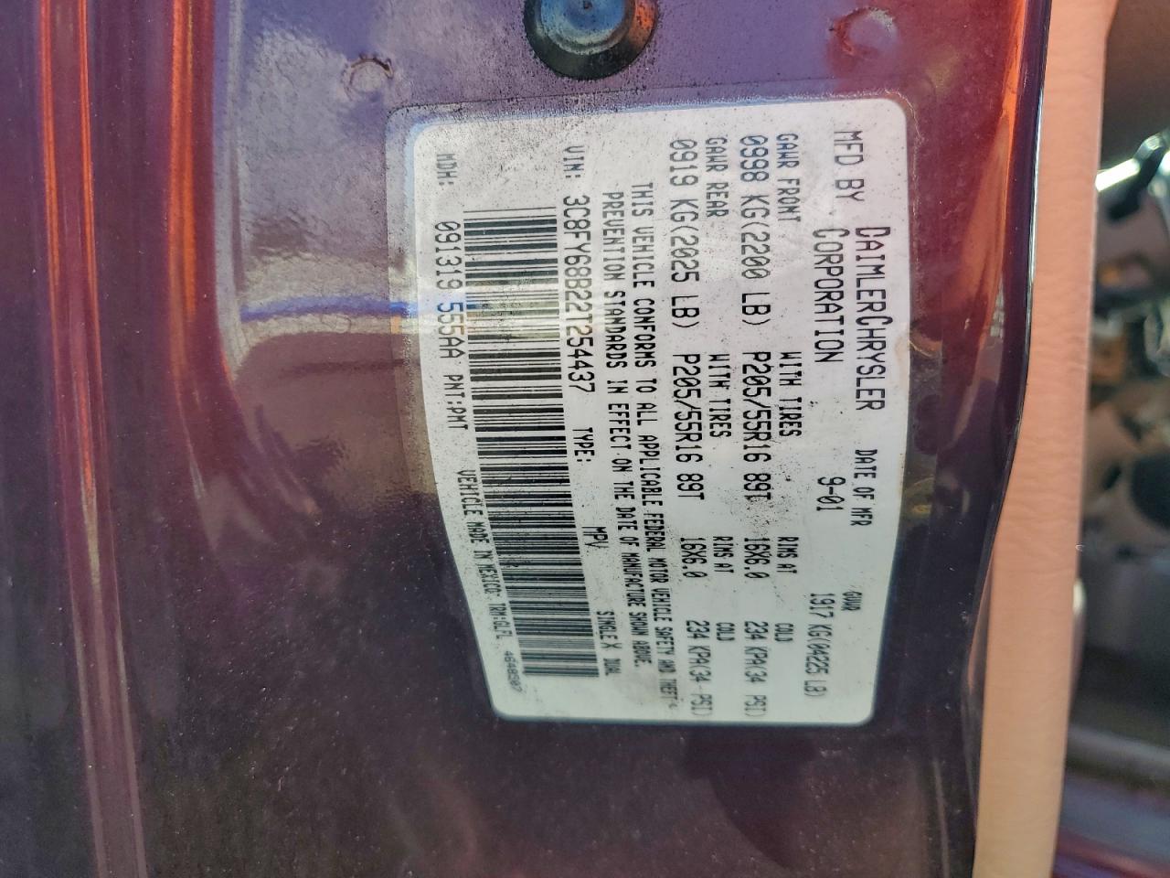 2002 Chrysler Pt Cruiser Limited Purple vin: 3C8FY68B22T254437