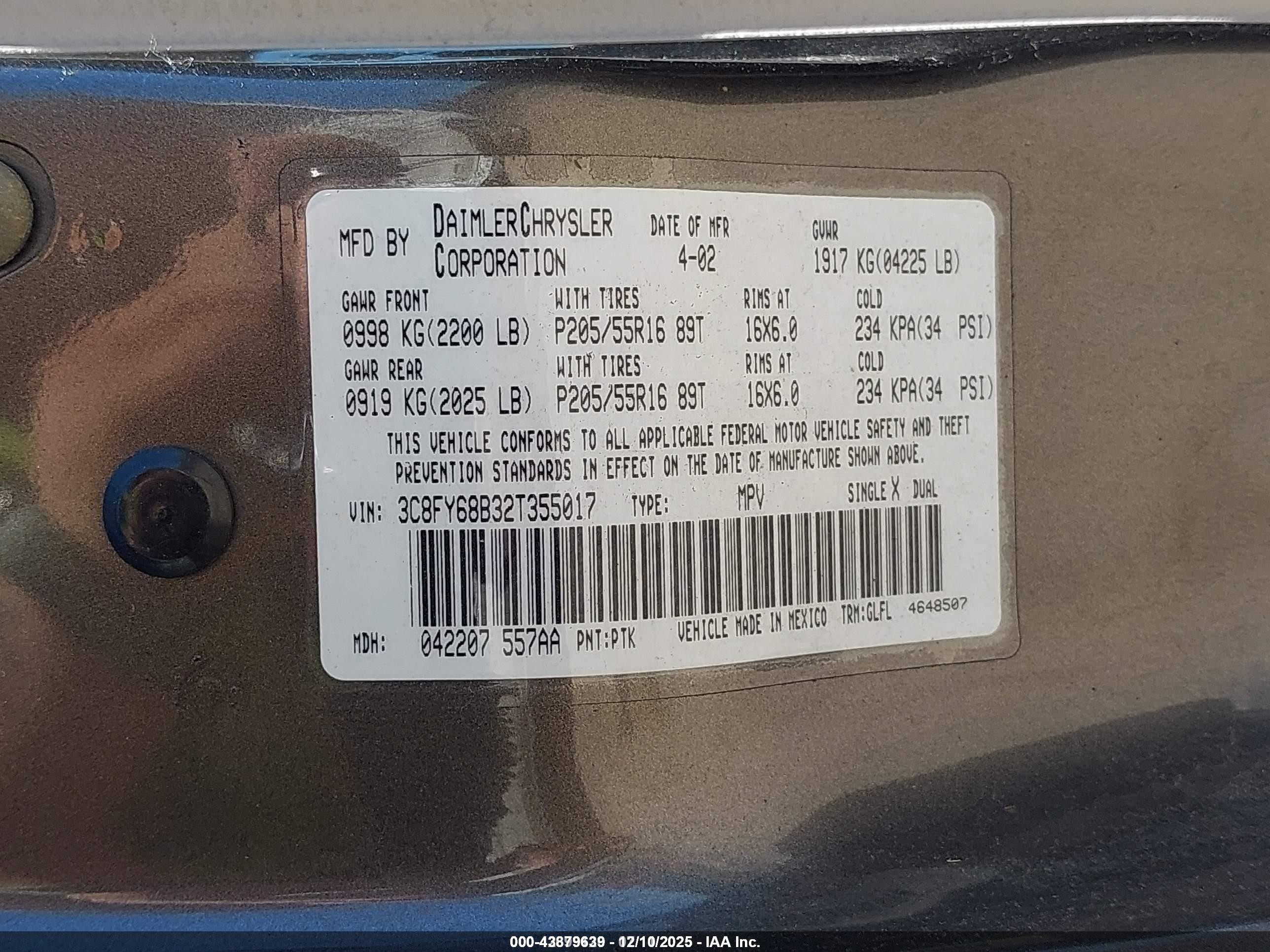 2002 Chrysler Pt Cruiser Limited Gray vin: 3C8FY68B32T355017