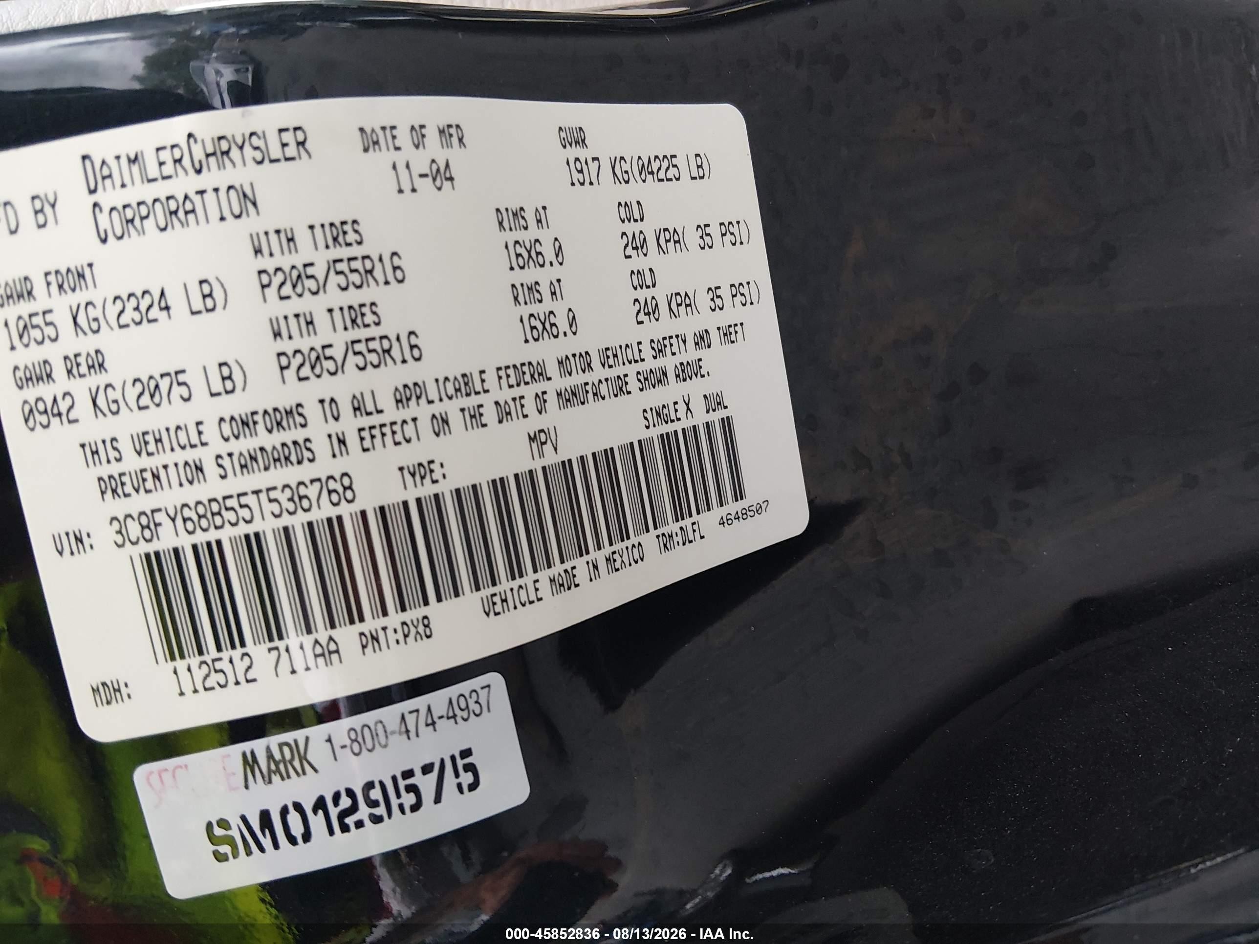 2005 Chrysler Pt Cruiser Limited Black vin: 3C8FY68B55T536768