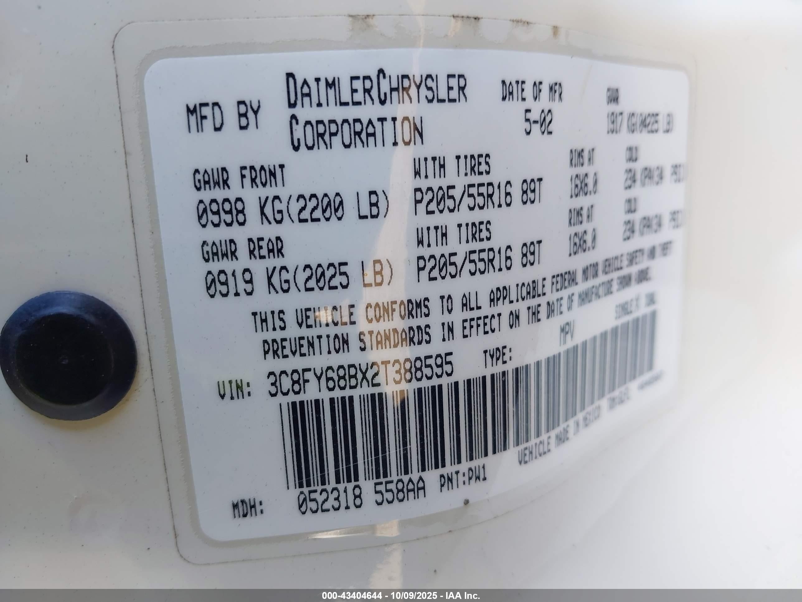 2002 Chrysler Pt Cruiser Limited White vin: 3C8FY68BX2T388595