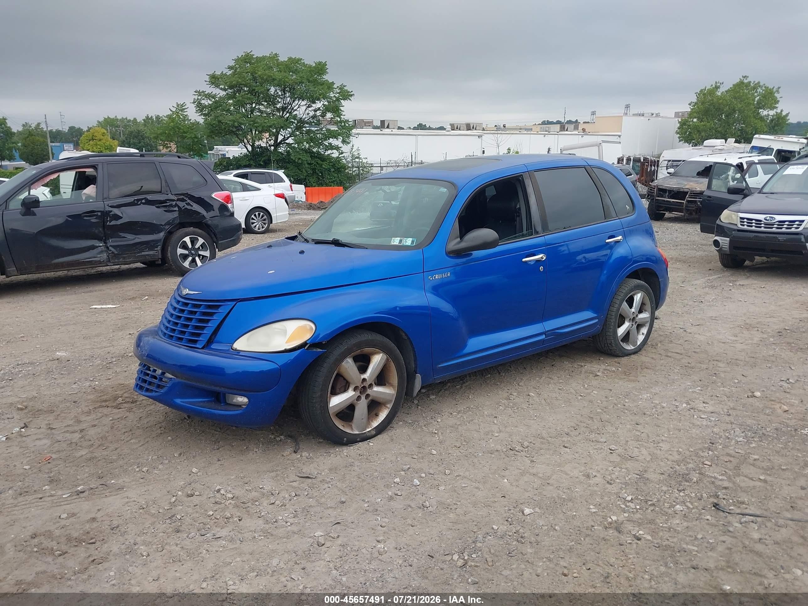 2003 Chrysler Pt Cruiser Gt Blue vin: 3C8FY78G43T568030
